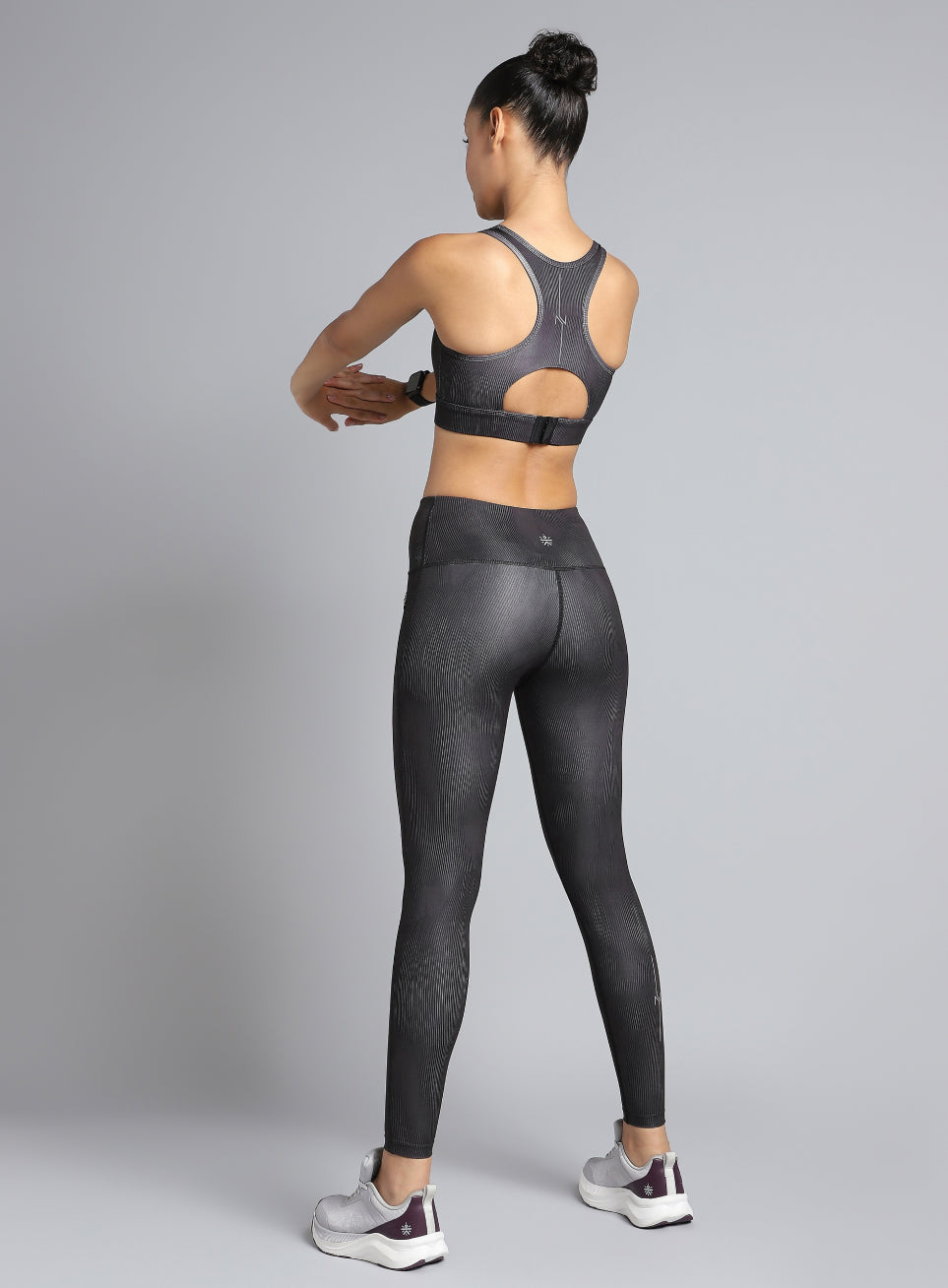 Women's Black Urban Camo Running High Support Bra