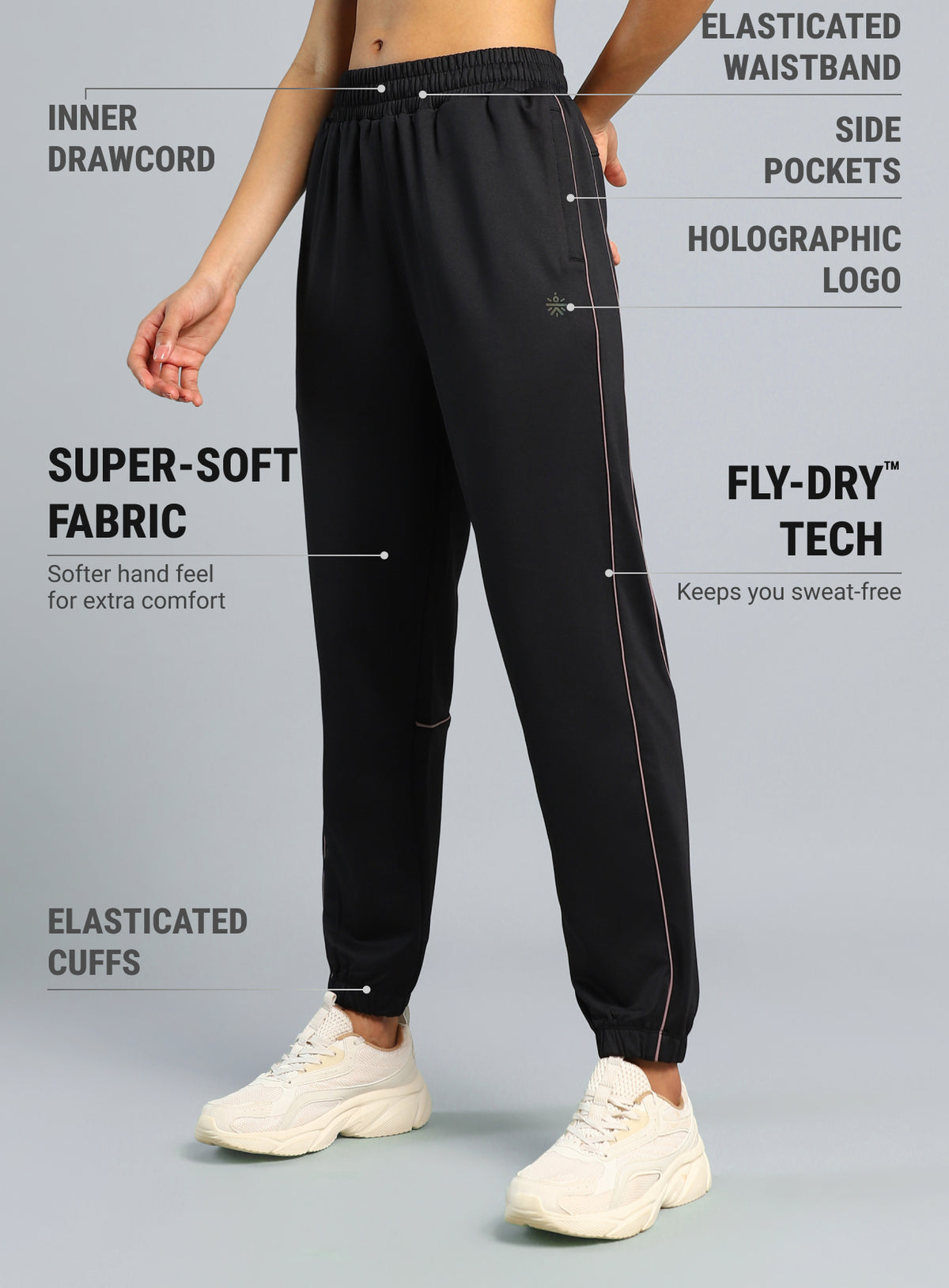 Women's Black Training Sculpted Joggers