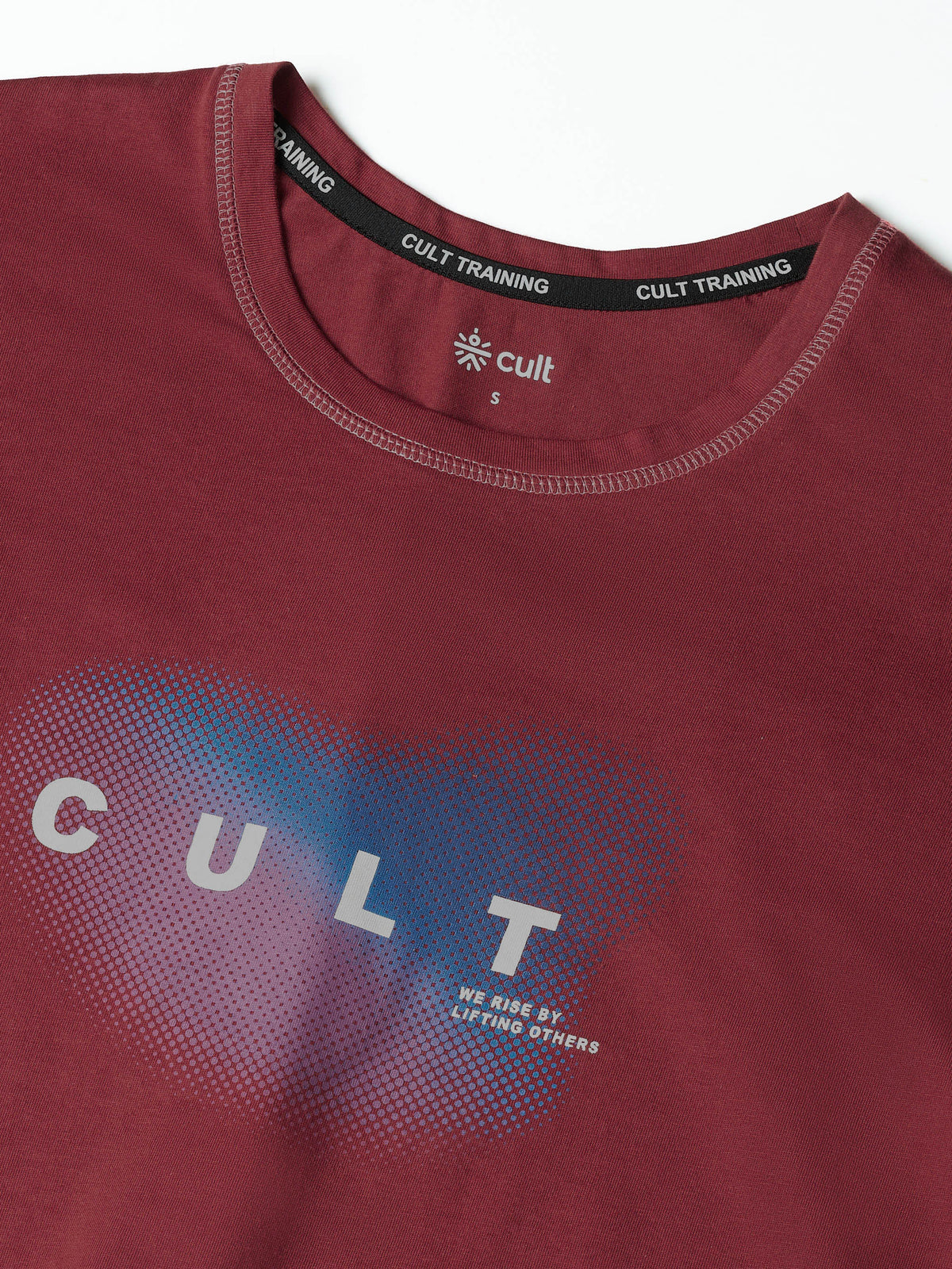 Women's Maroon Cult Spirit Graphic Boxy Crop T-shirt