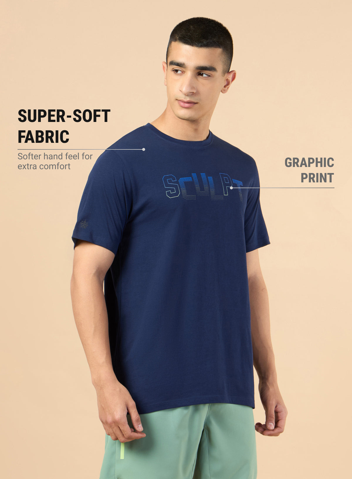 Men's Navy Sculpt Graphic T-shirt