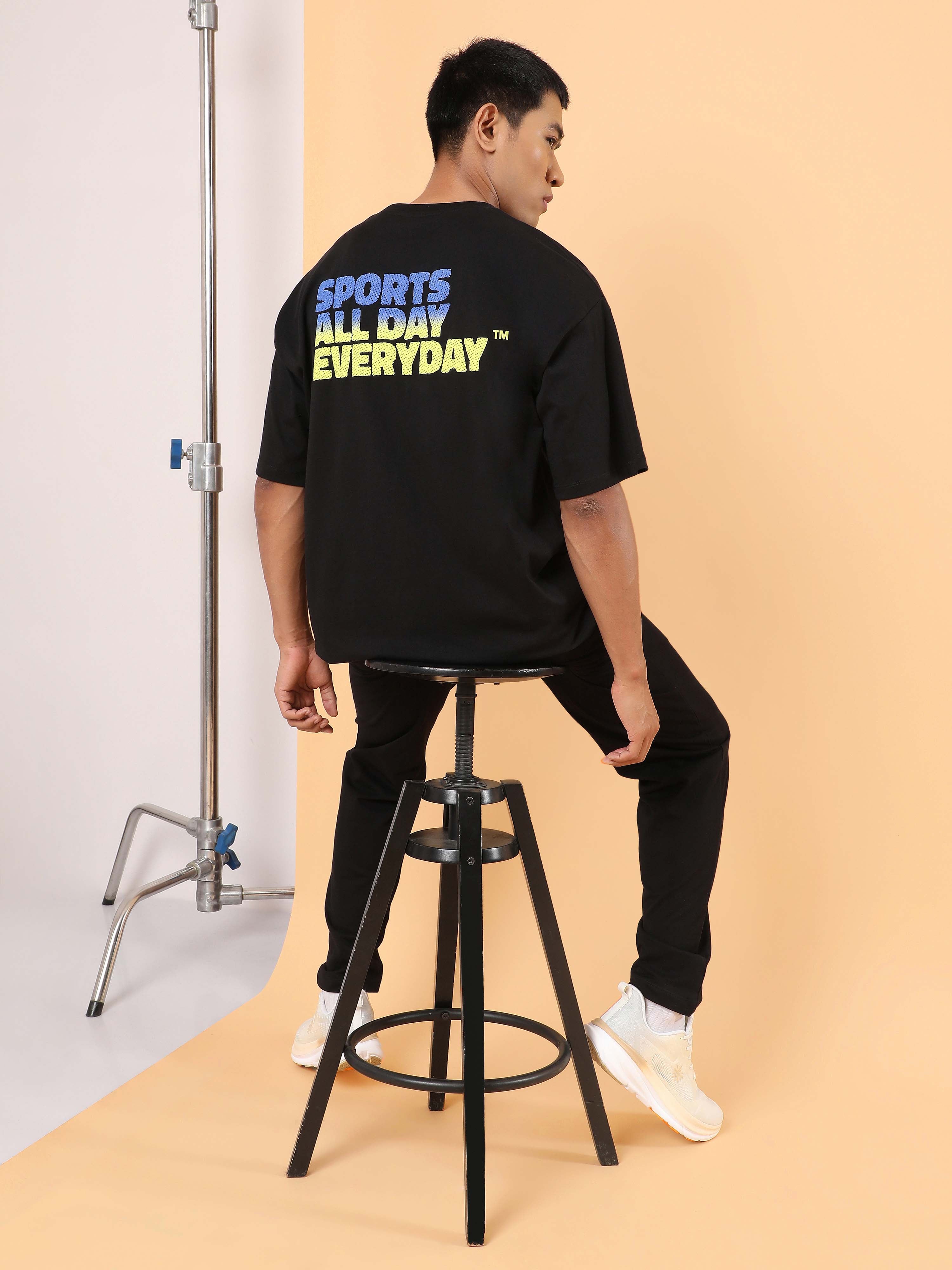 Men's Black Club Anthem Oversized fit T-shirt