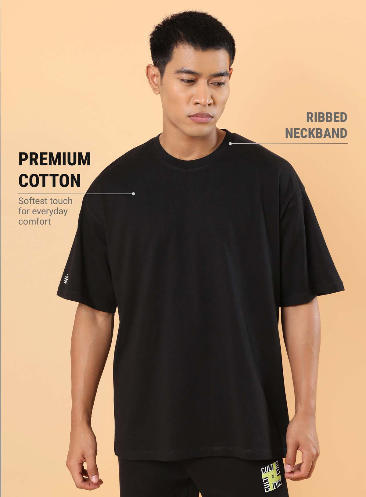 Men's Black Club Anthem Oversized fit T-shirt