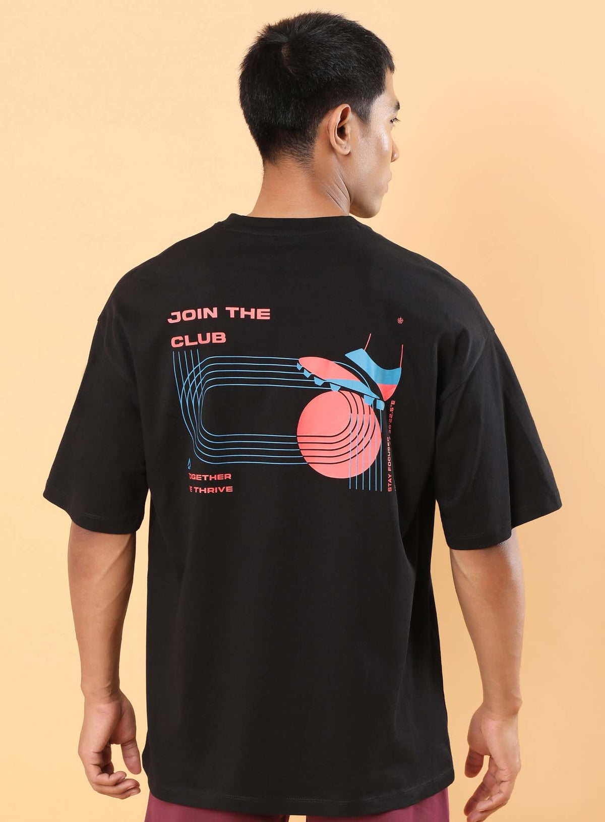 Men's Black Join the Club Oversized fit T-shirt
