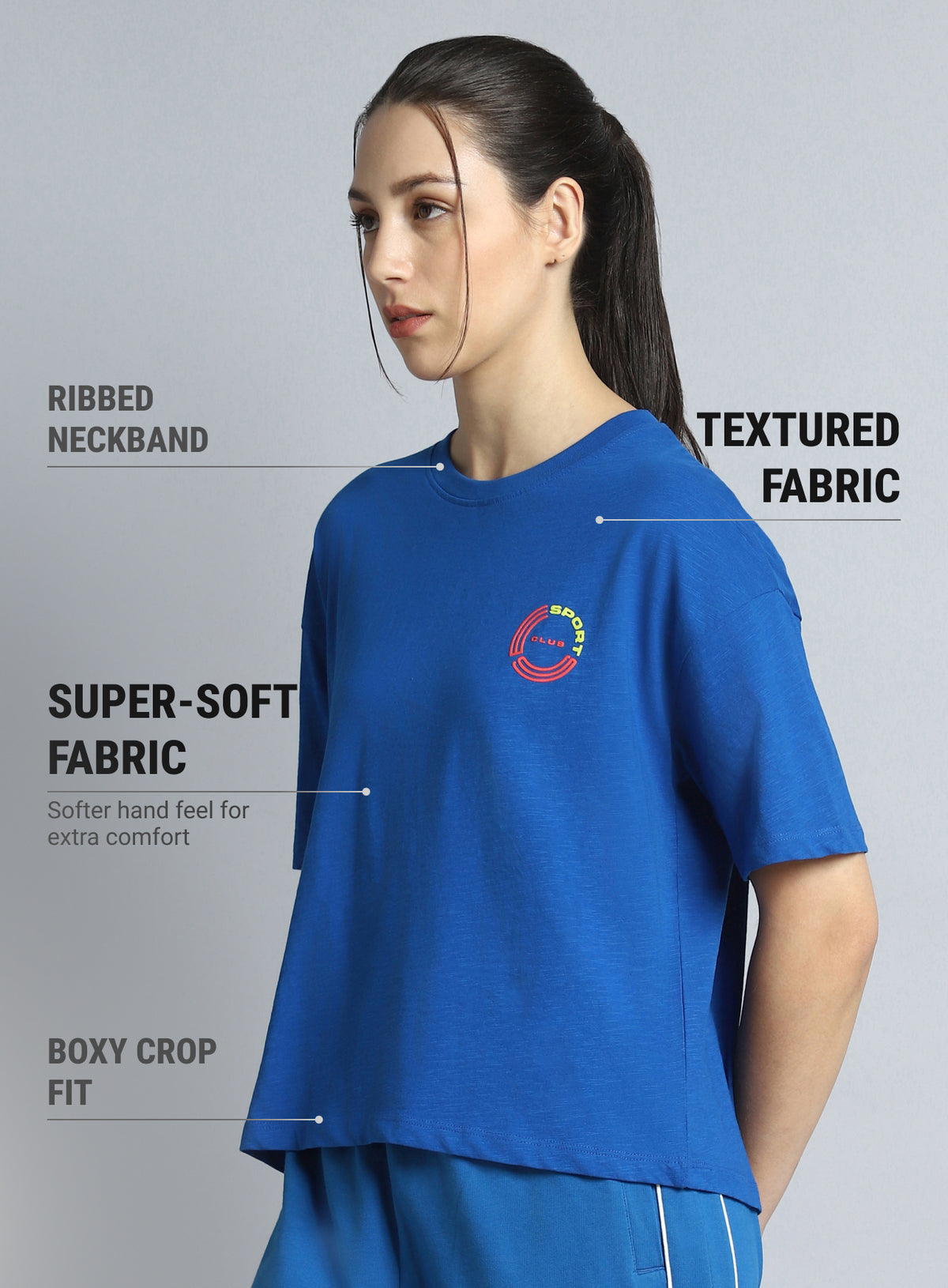 Women's Blue Sports Club T-shirt