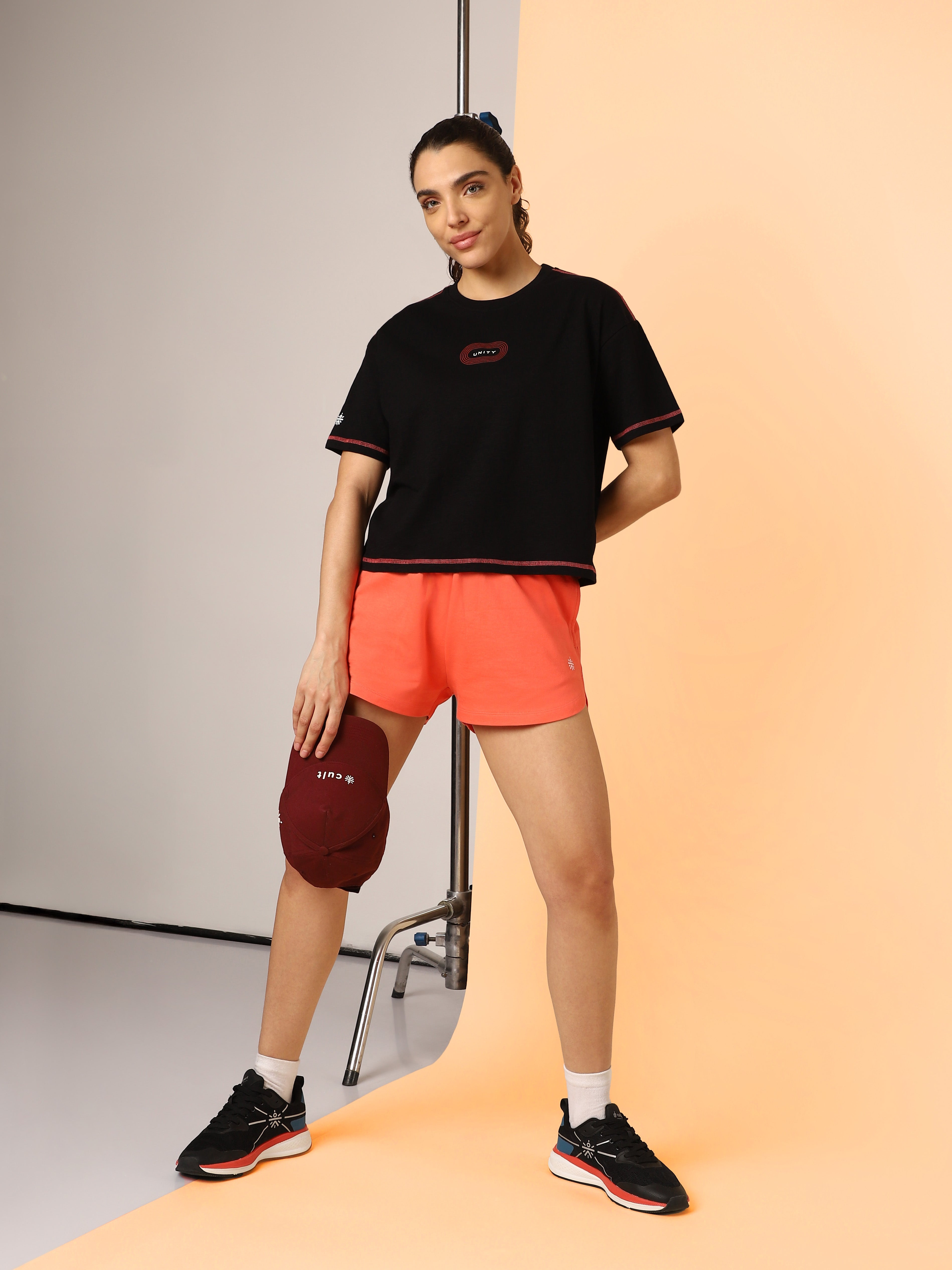 Women's Black Unity Boxy Crop fit Top