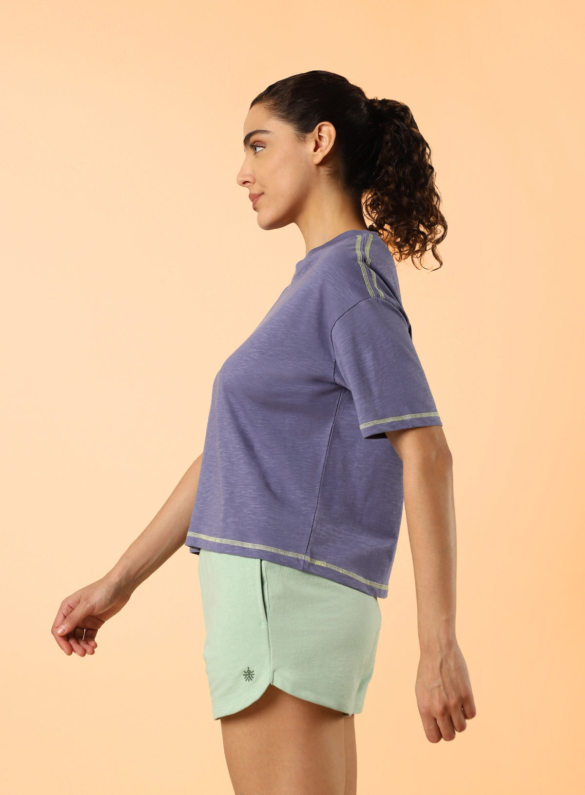 Women's Purple Unity Boxy Crop fit Top