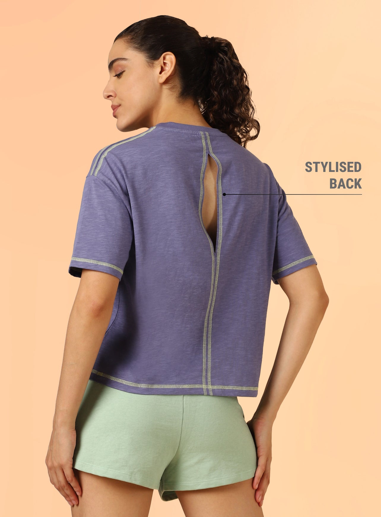 Women's Purple Unity Boxy Crop fit Top