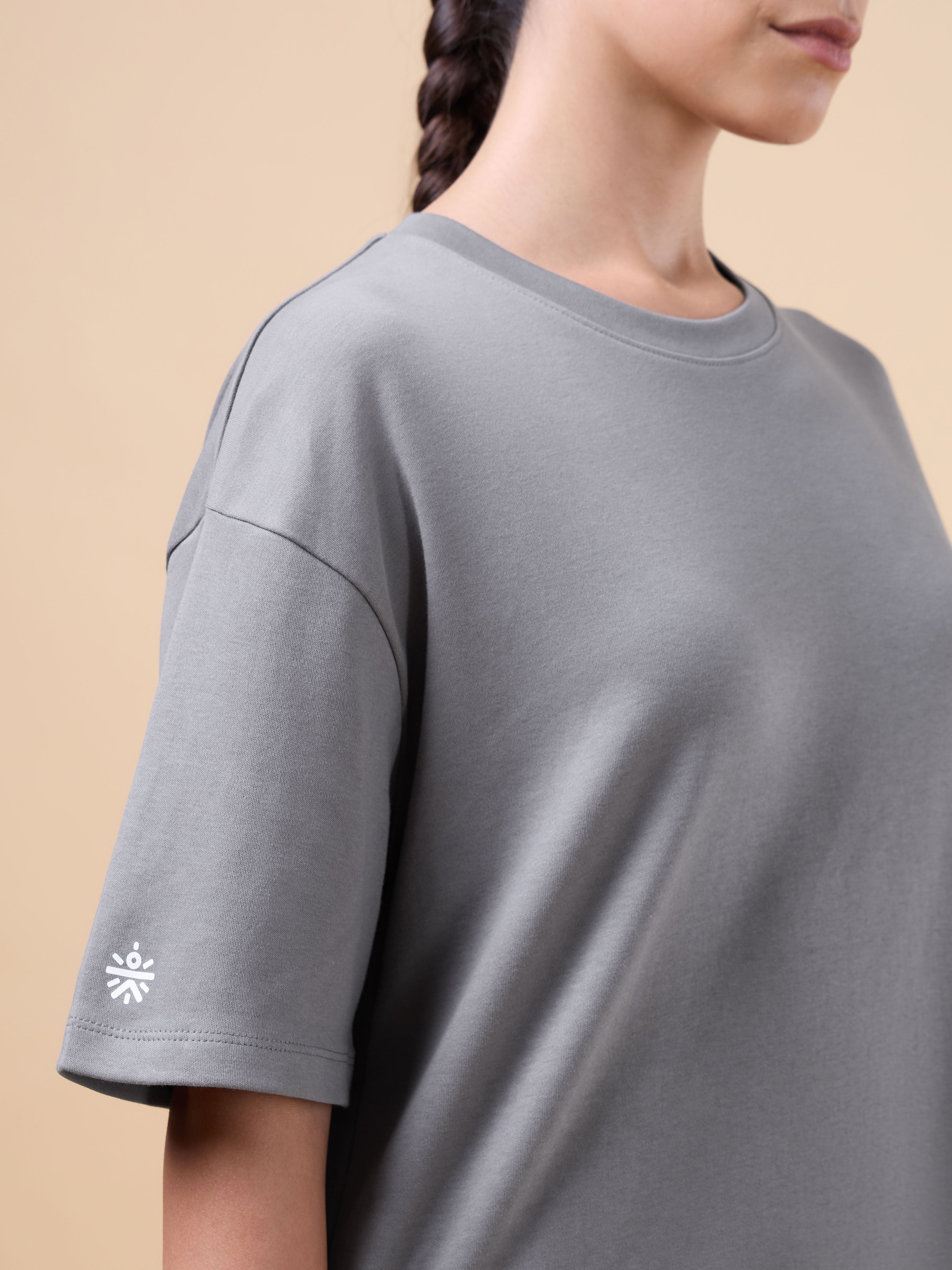 Women's Dark Grey Cult Brand Carrier Oversized T-shirt