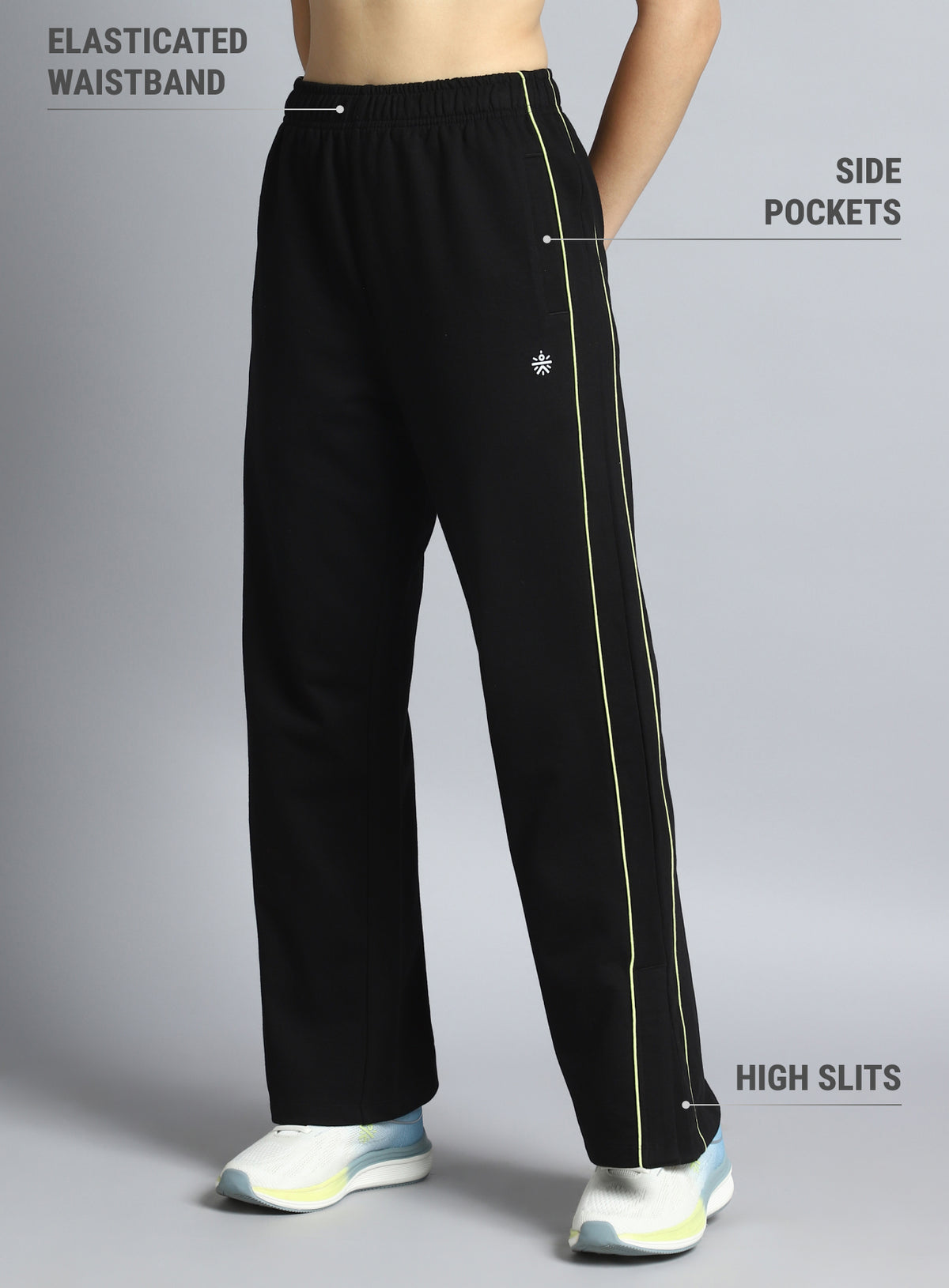Women's Black Community Straight Trackpants