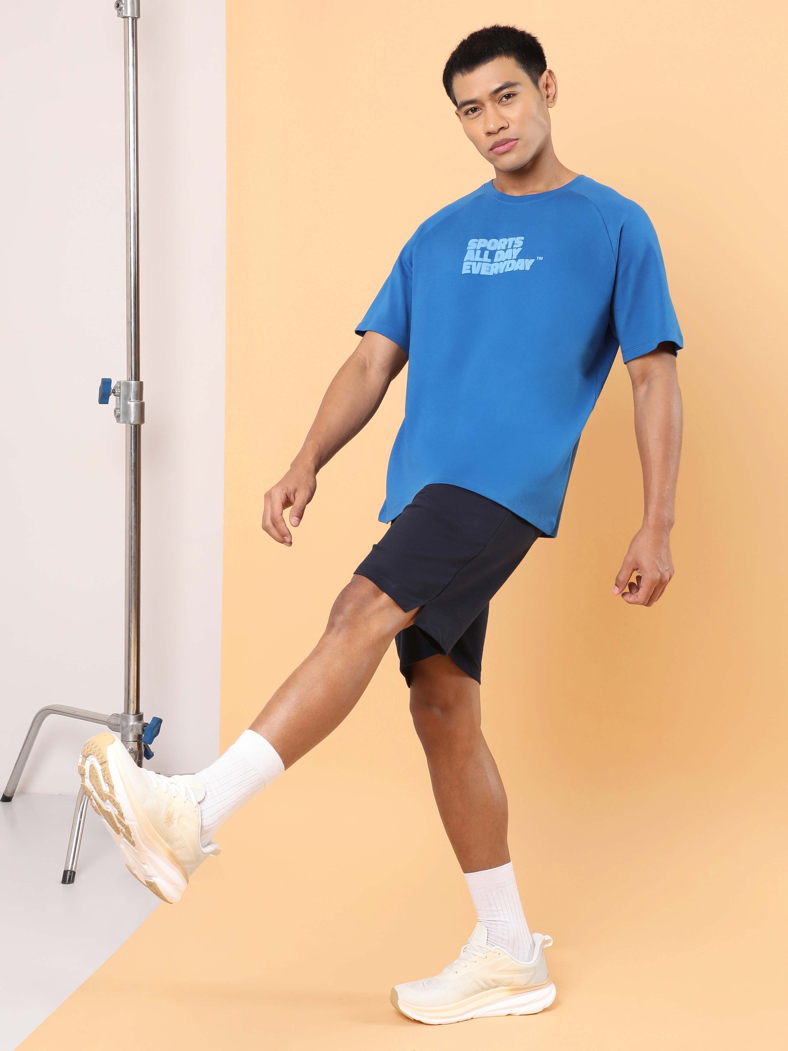 Men's Blue Sports Fan Relaxed fit T-shirt