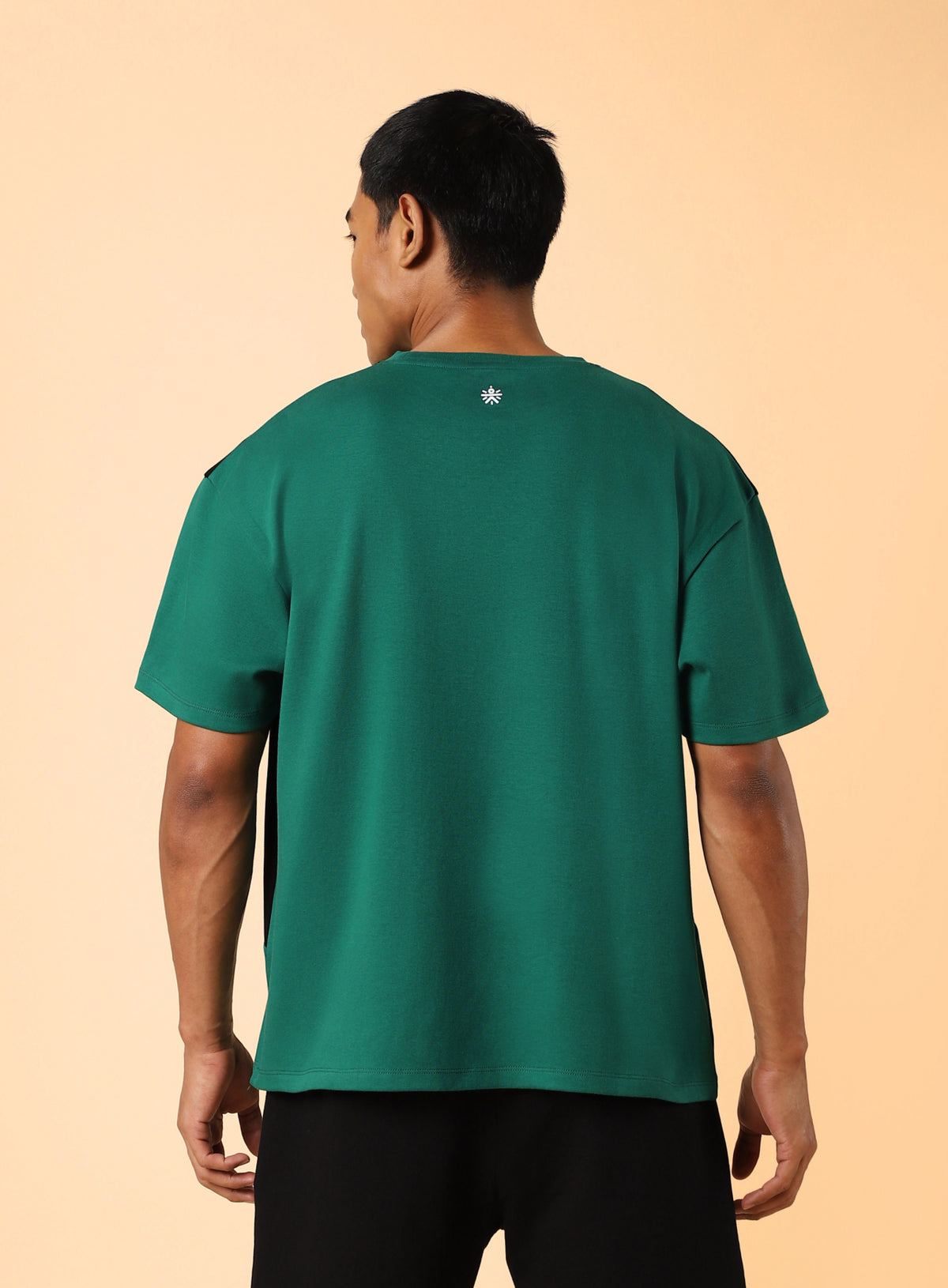 Men's Green Sports City Club Colourblock Realxed fit T-shirt