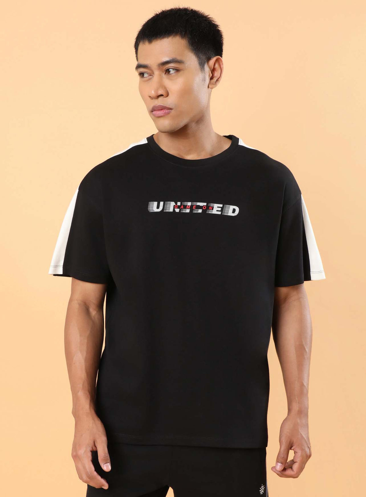 Men's Black Game On Typo Relaxed fit T-shirt