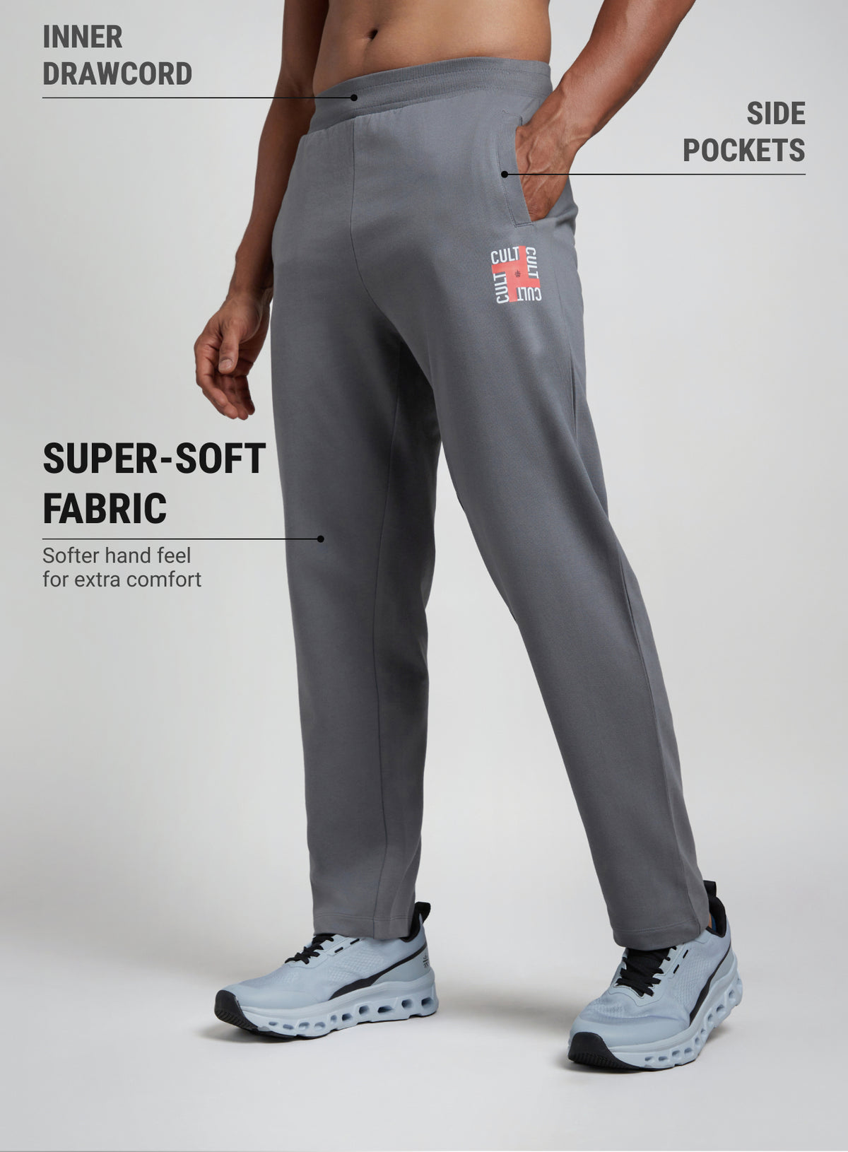 Men's Dark Grey All in Sports Trackpants