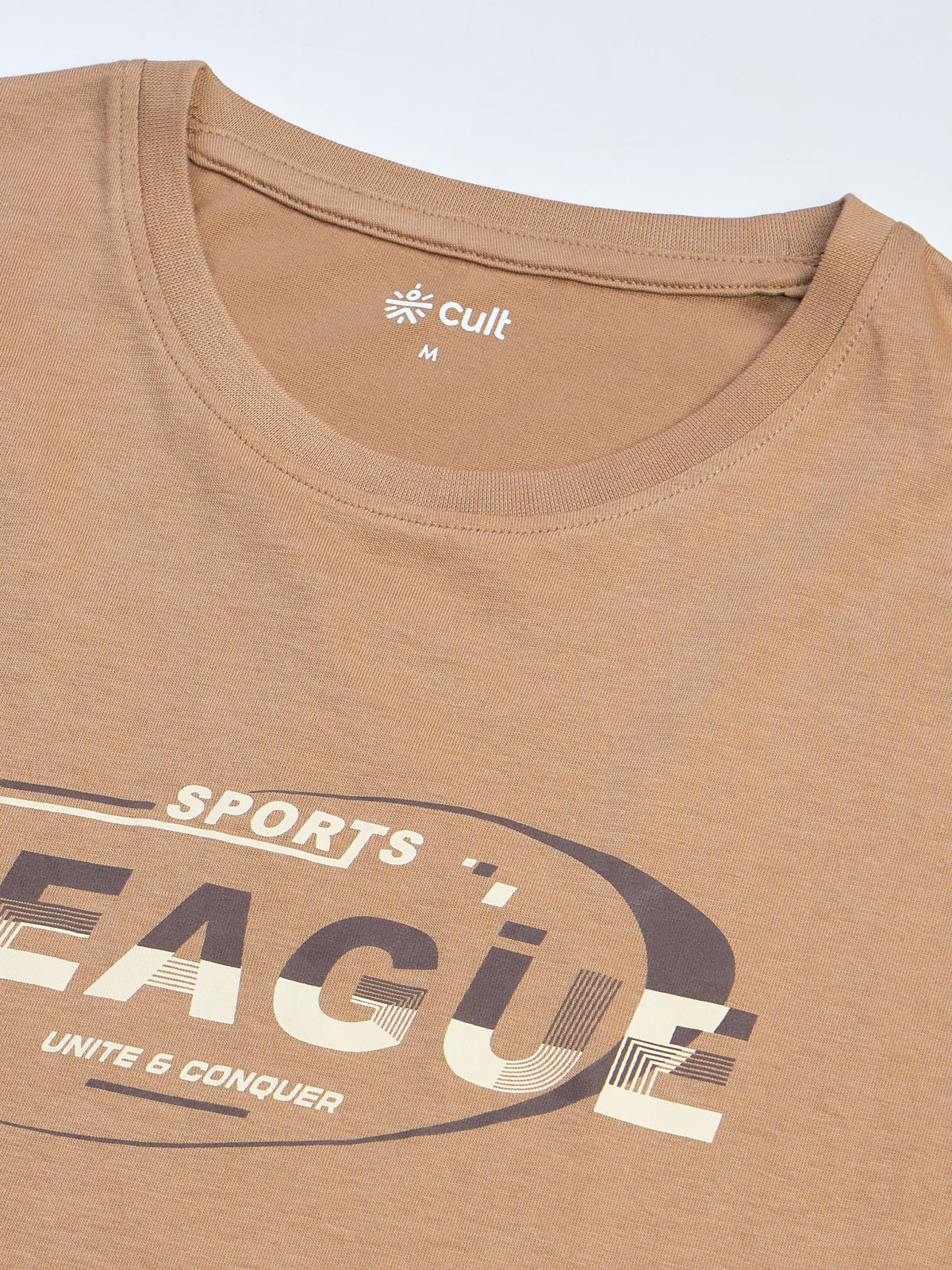 Men's Khaki Sports League Graphic T-shirt