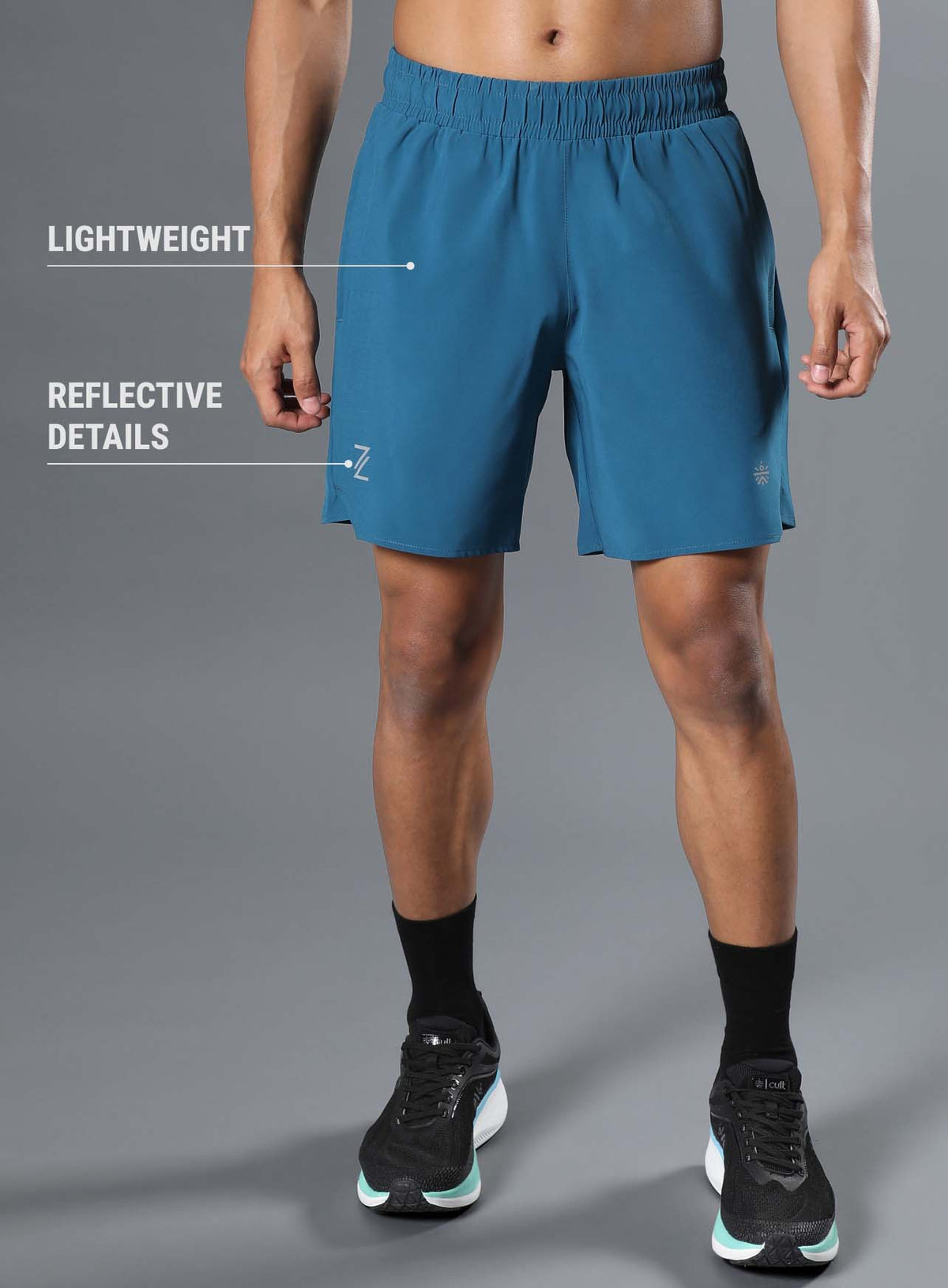 Men's Teal Iconic Runner's Shorts