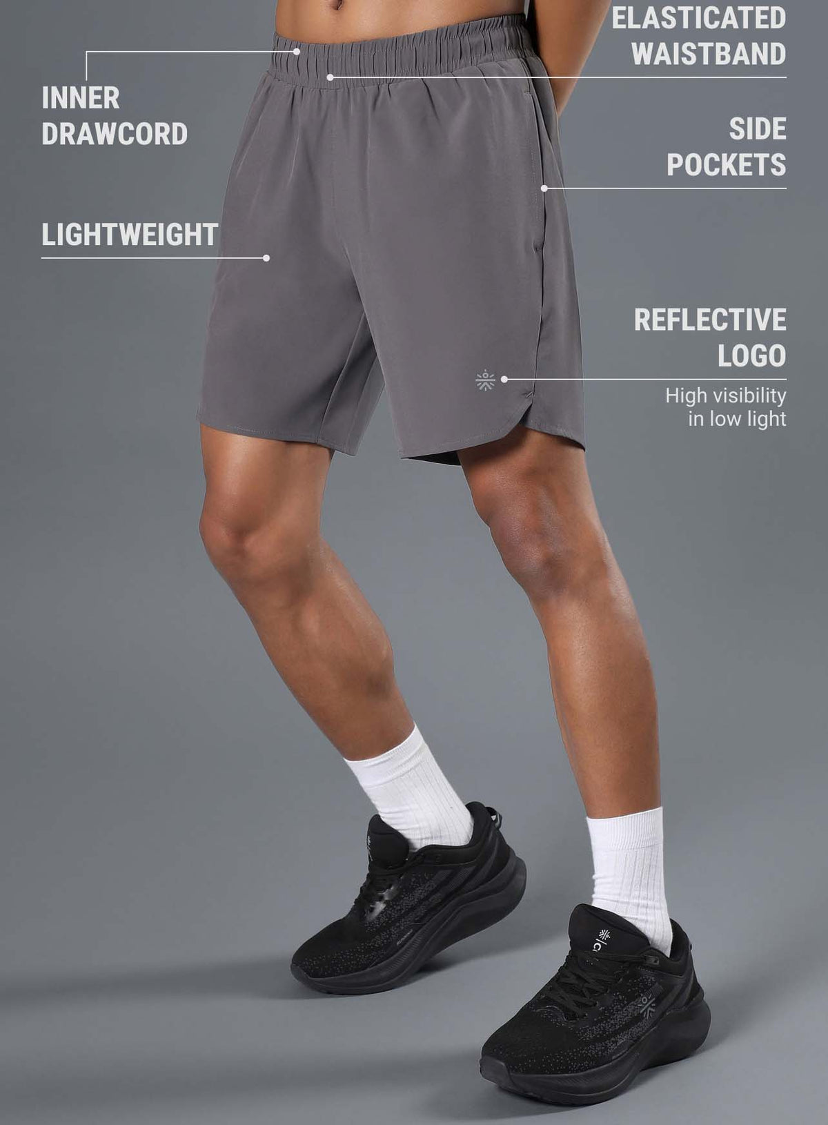 Men's Dark Grey Iconic Runner's Shorts
