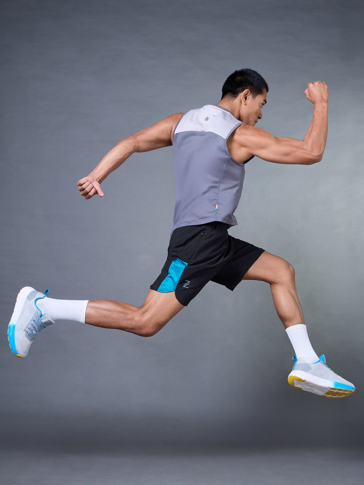 Men's Black Pace Up Runner's Shorts