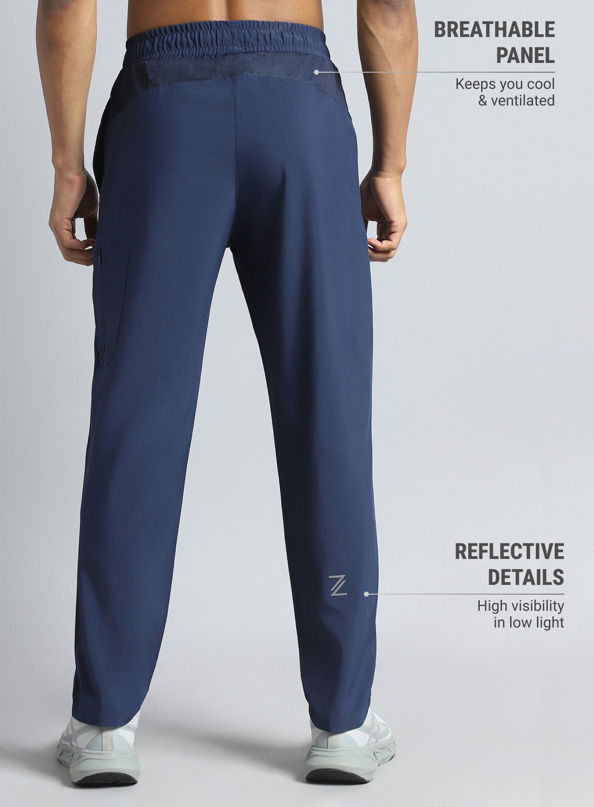 Men's Navy Run Elevate Trackpants