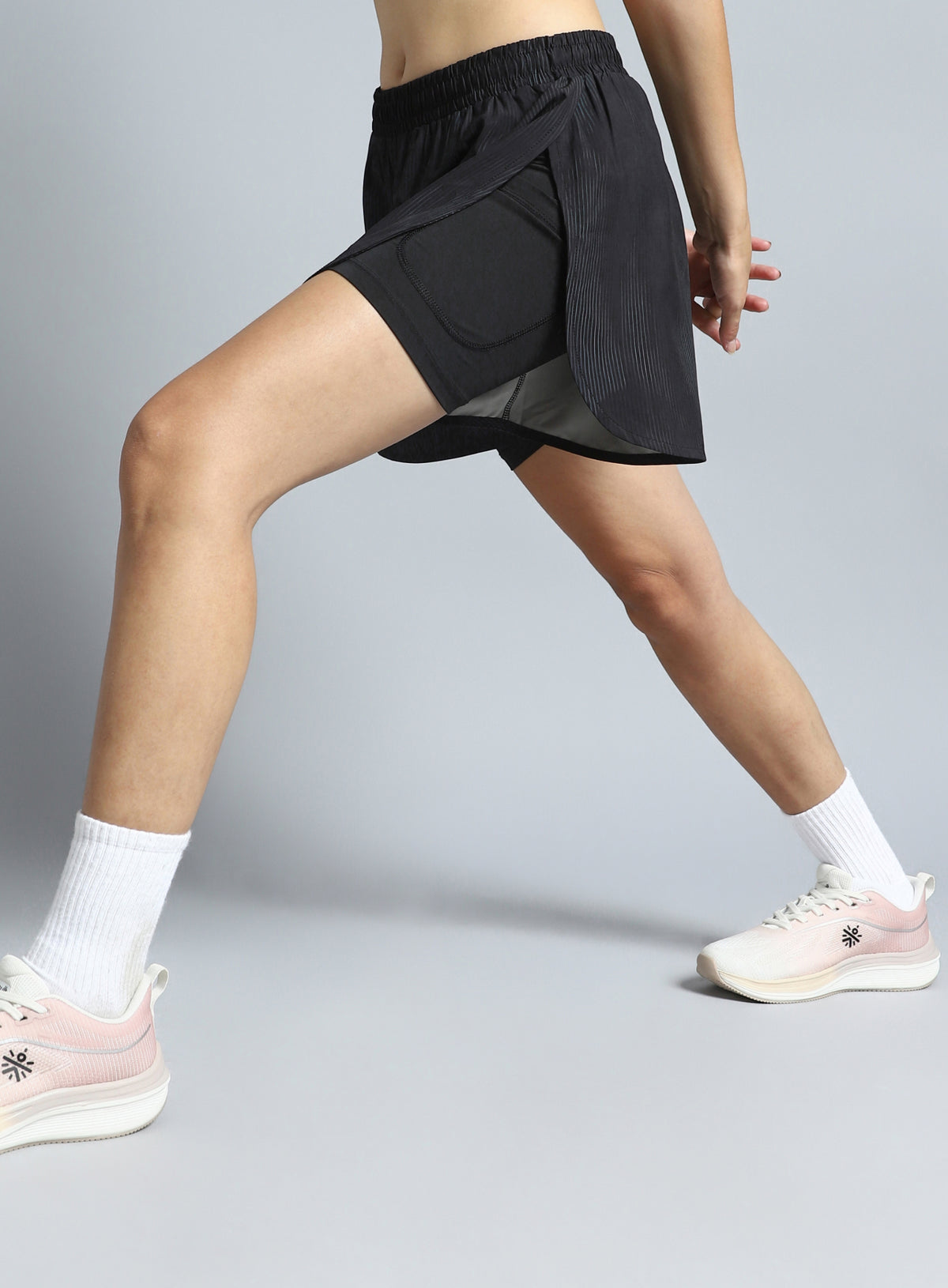 Women's Black Urban Camo Run Built-in Shorts