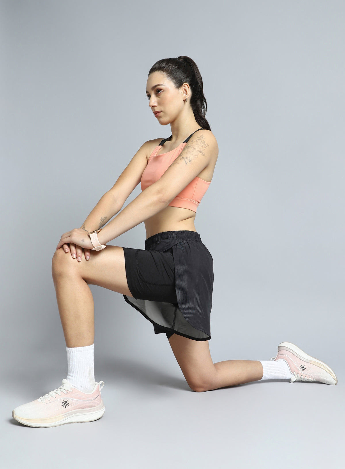 Women's Black Urban Camo Run Built-in Shorts