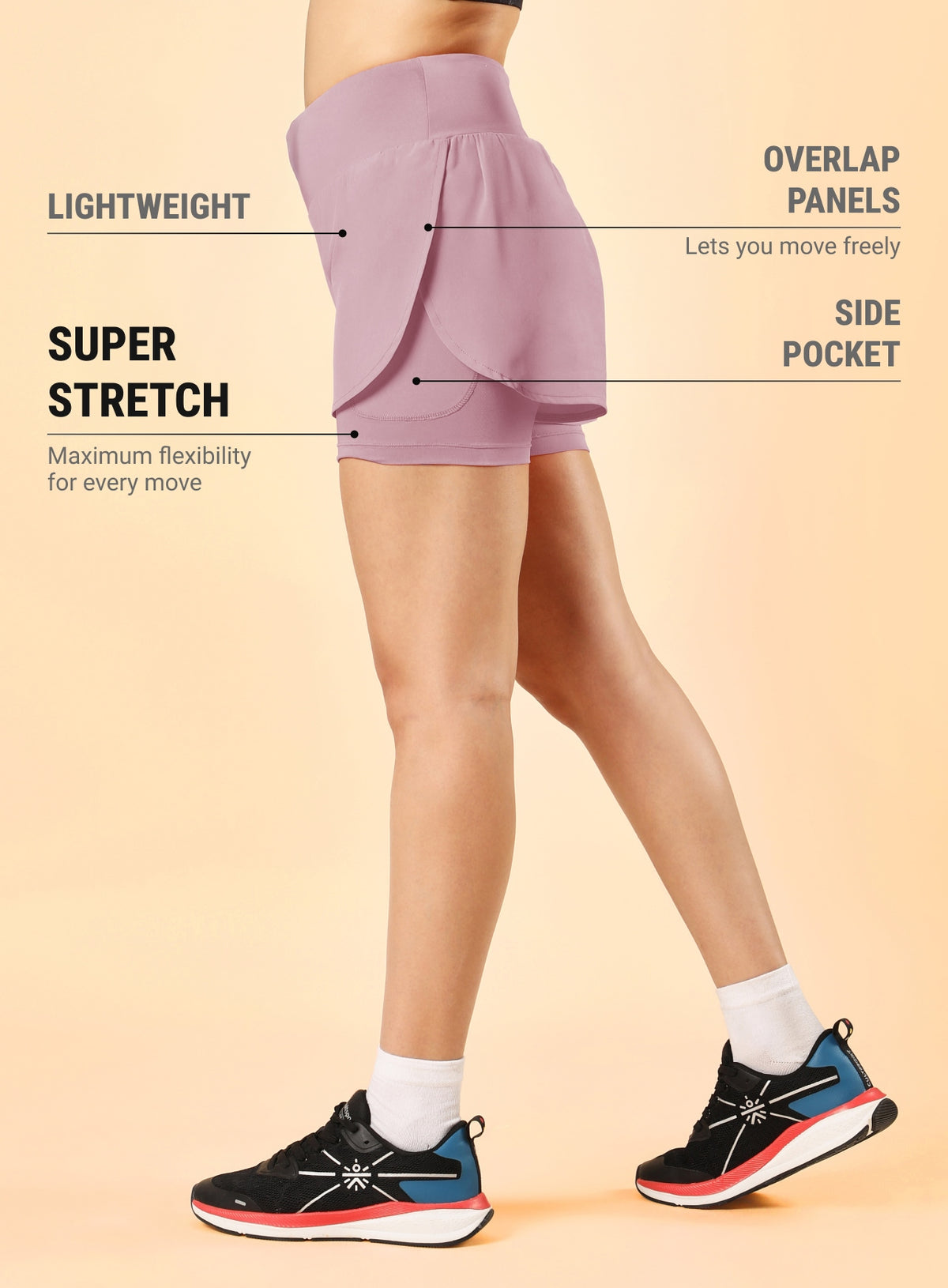 Women's Purple Performance Pro Training Layered Shorts