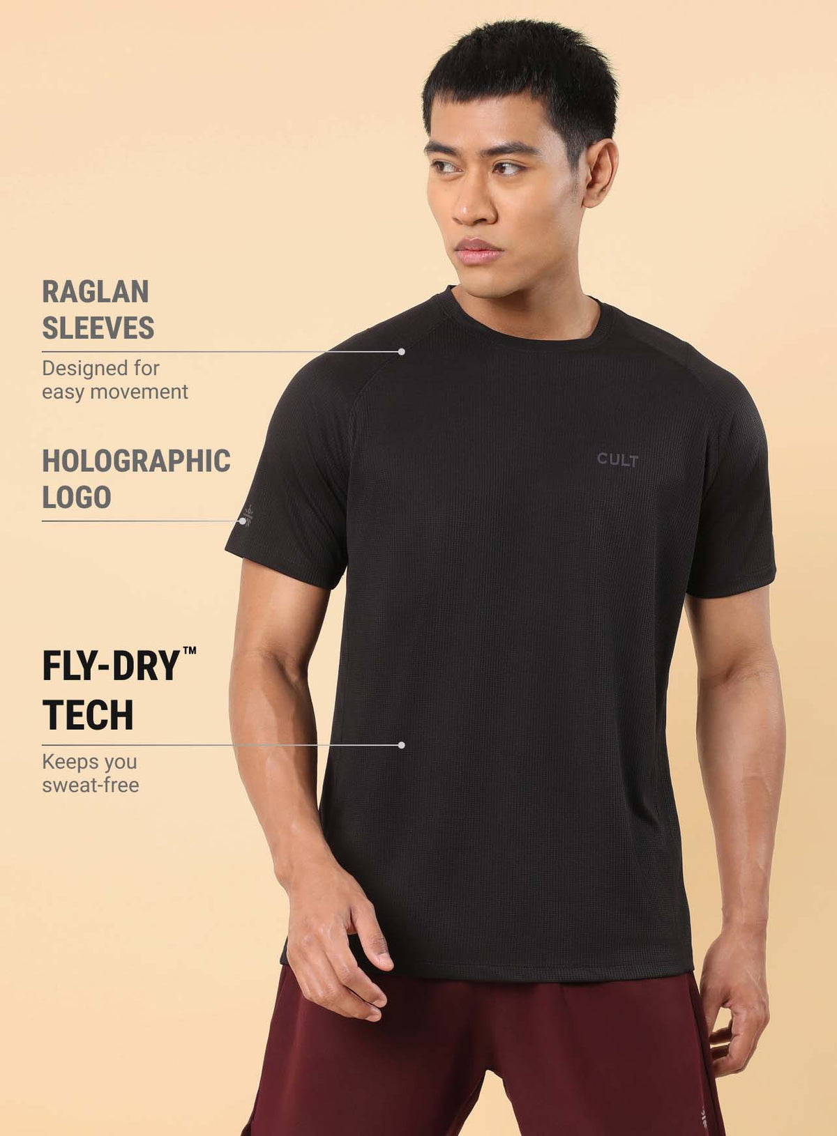Men's Black Training All Form T-shirt