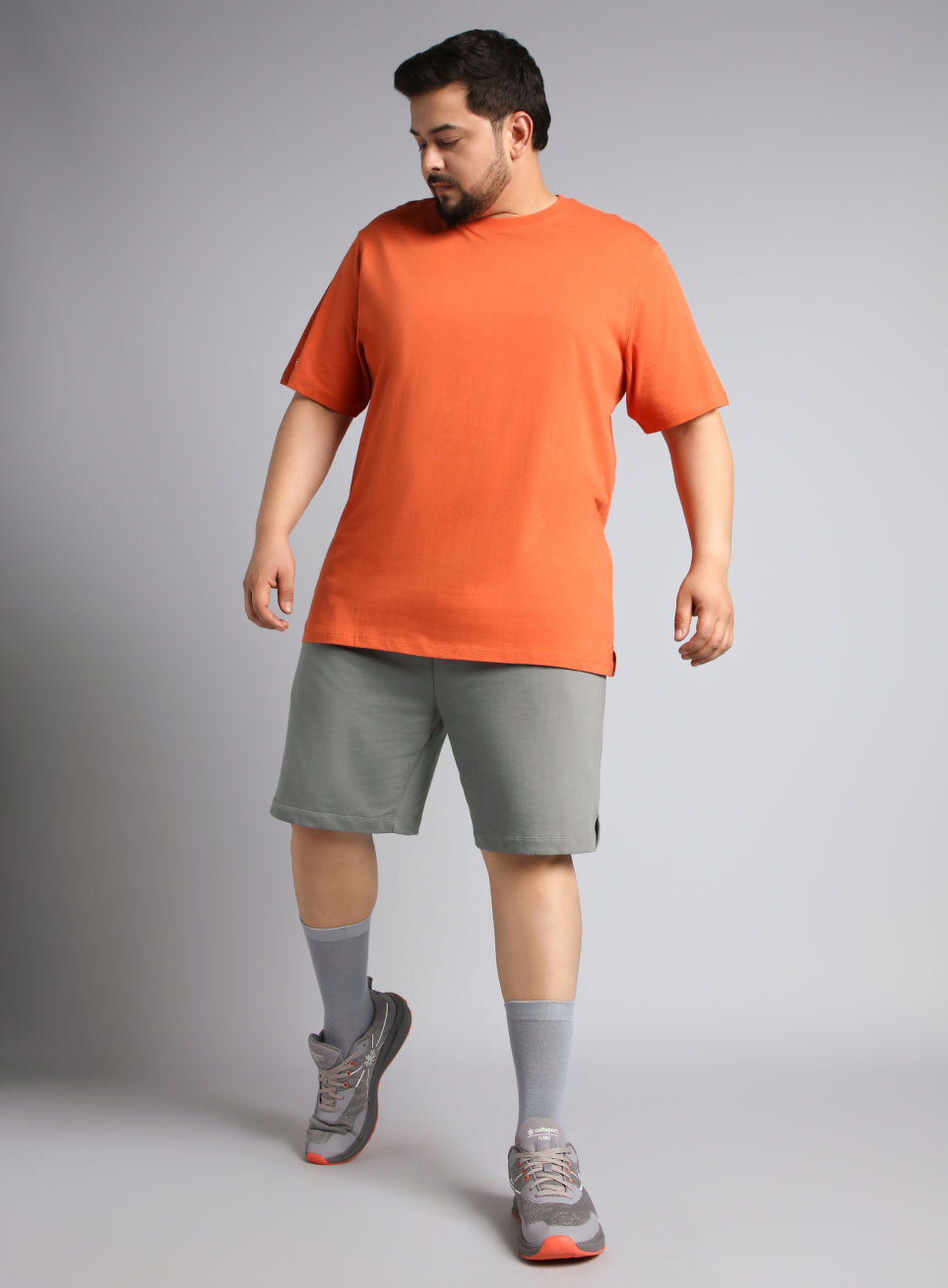 Men's Grey Plus Size Training Essential Shorts