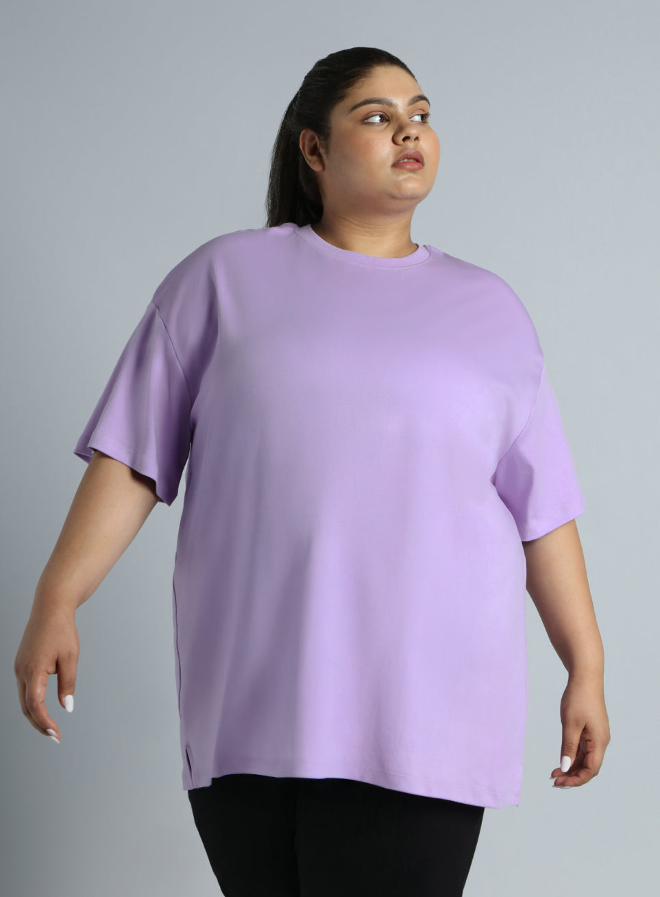 Women's Pink Cotton Plus Size Everyday Oversized Fit T-shirt