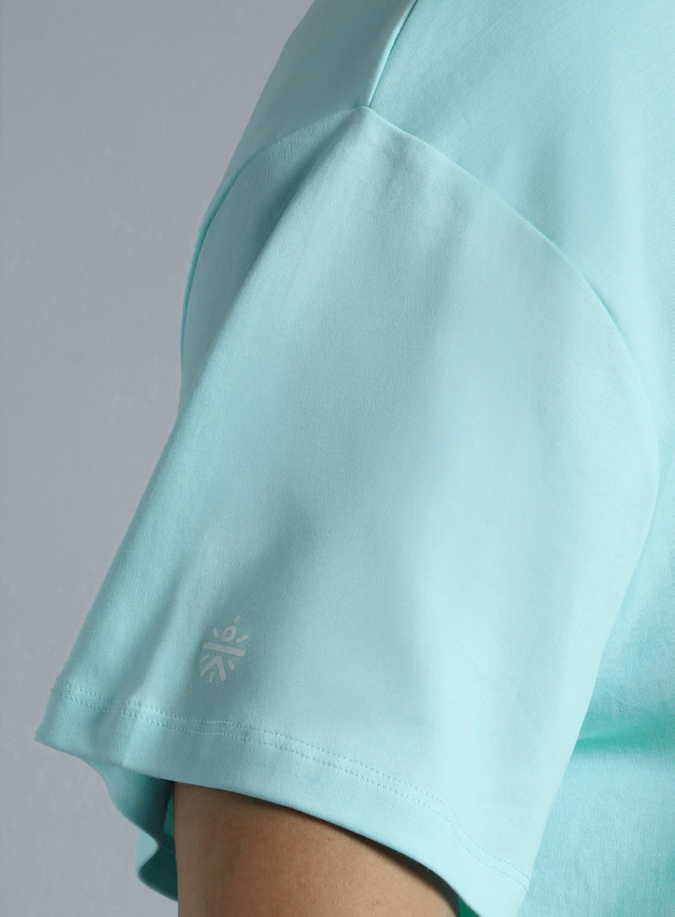 Women's Sky Blue Cotton Plus Size Everyday Oversized Fit T-shirt