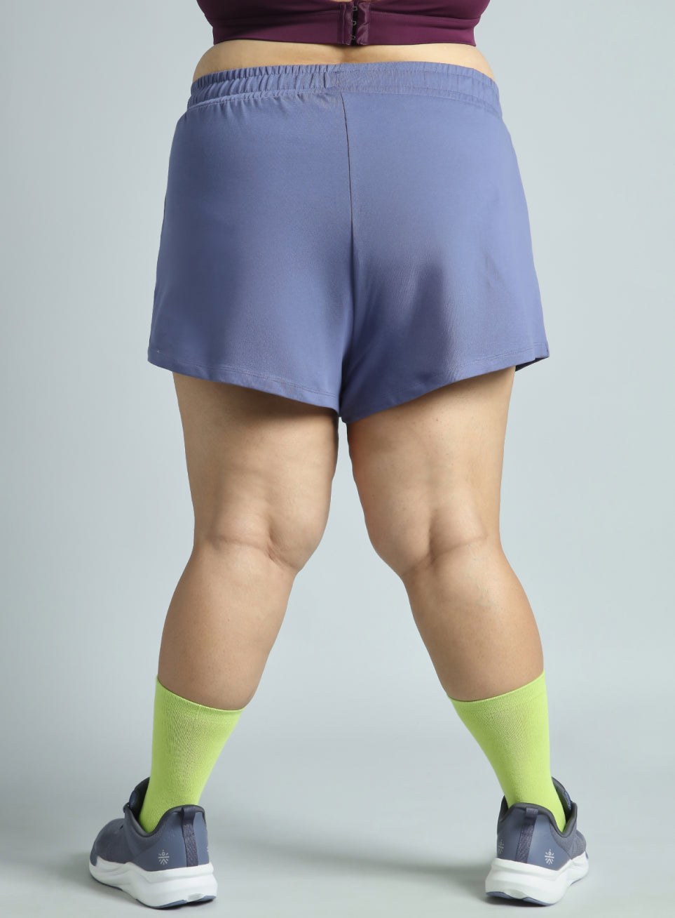 Women's Purple Plus Size Everyday Essential Cotton Shorts