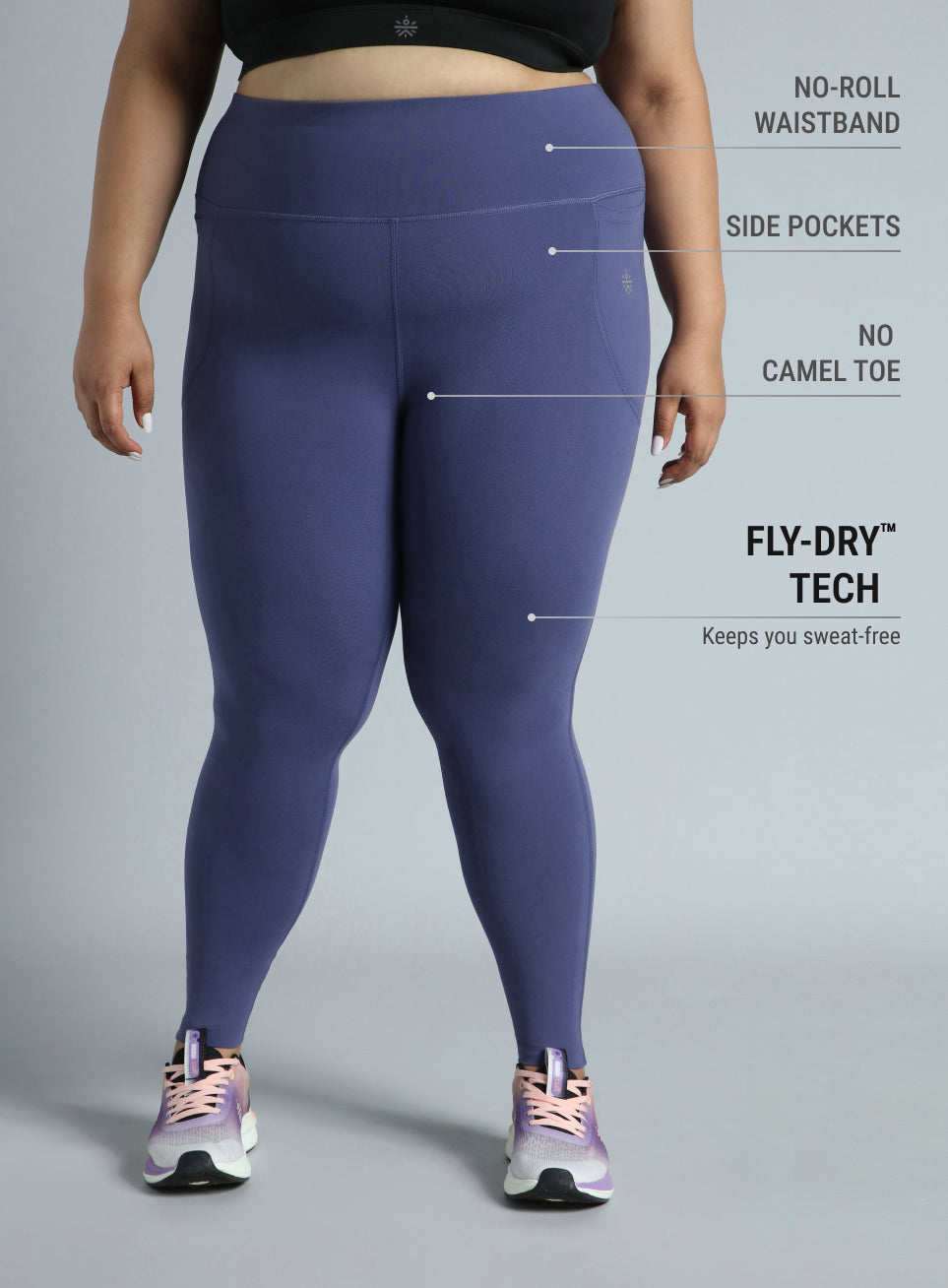 Women's Purple Training Essential Plus Size Tights