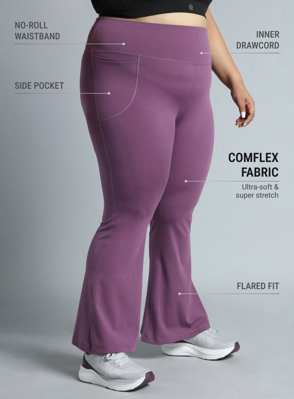 Women's Pink All Format Training Plus Size Flared Pants