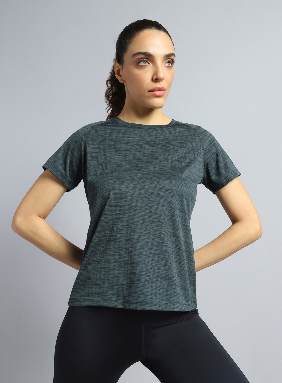 Women's Dark Grey Training Elevate Sculpt T-shirt
