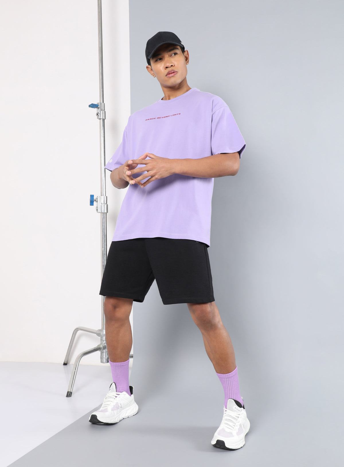 Men's Purple Dance Back Print Oversized fit T-shirt