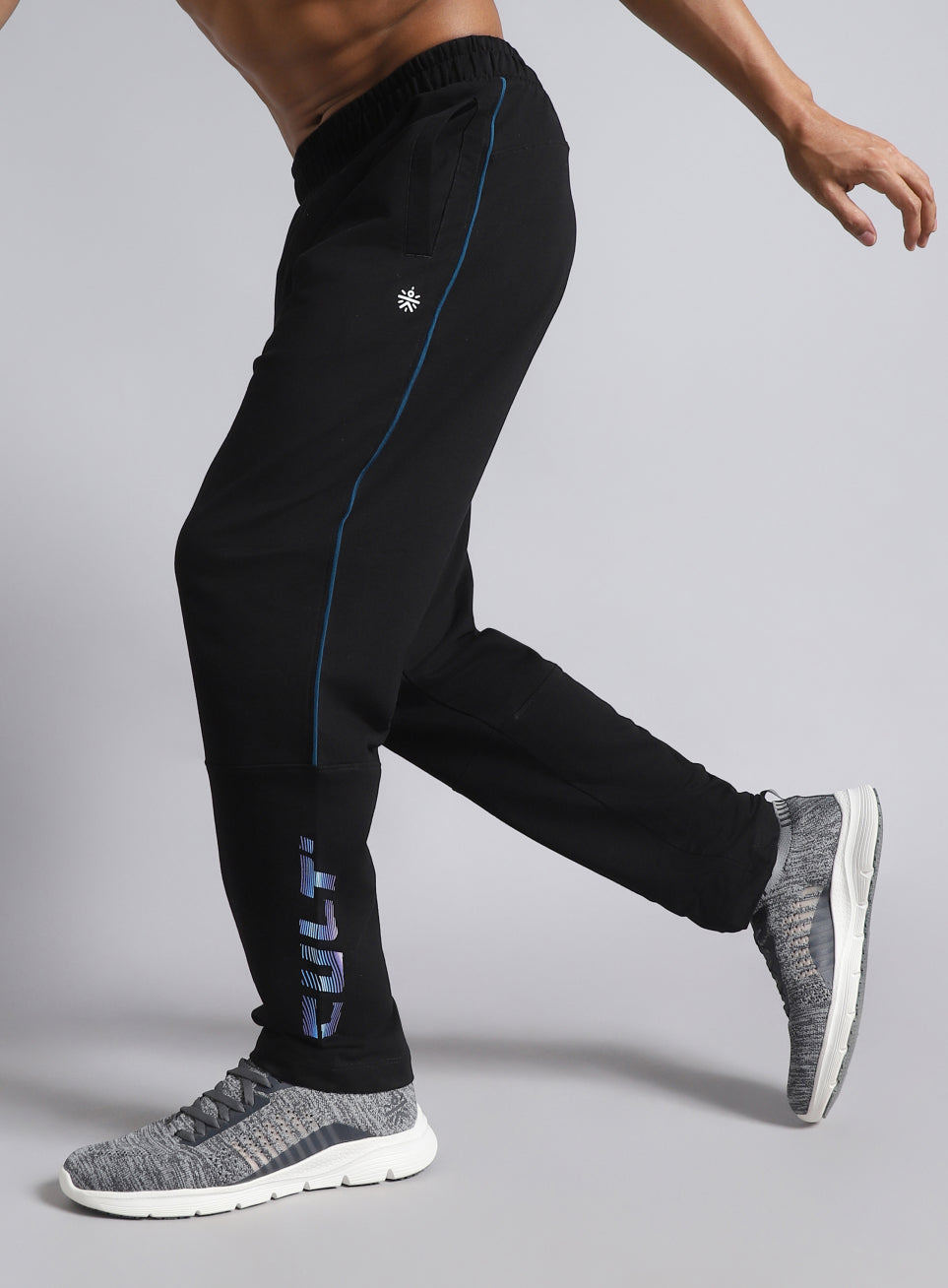 Men's Black Dance Brand Carrier Trackpants