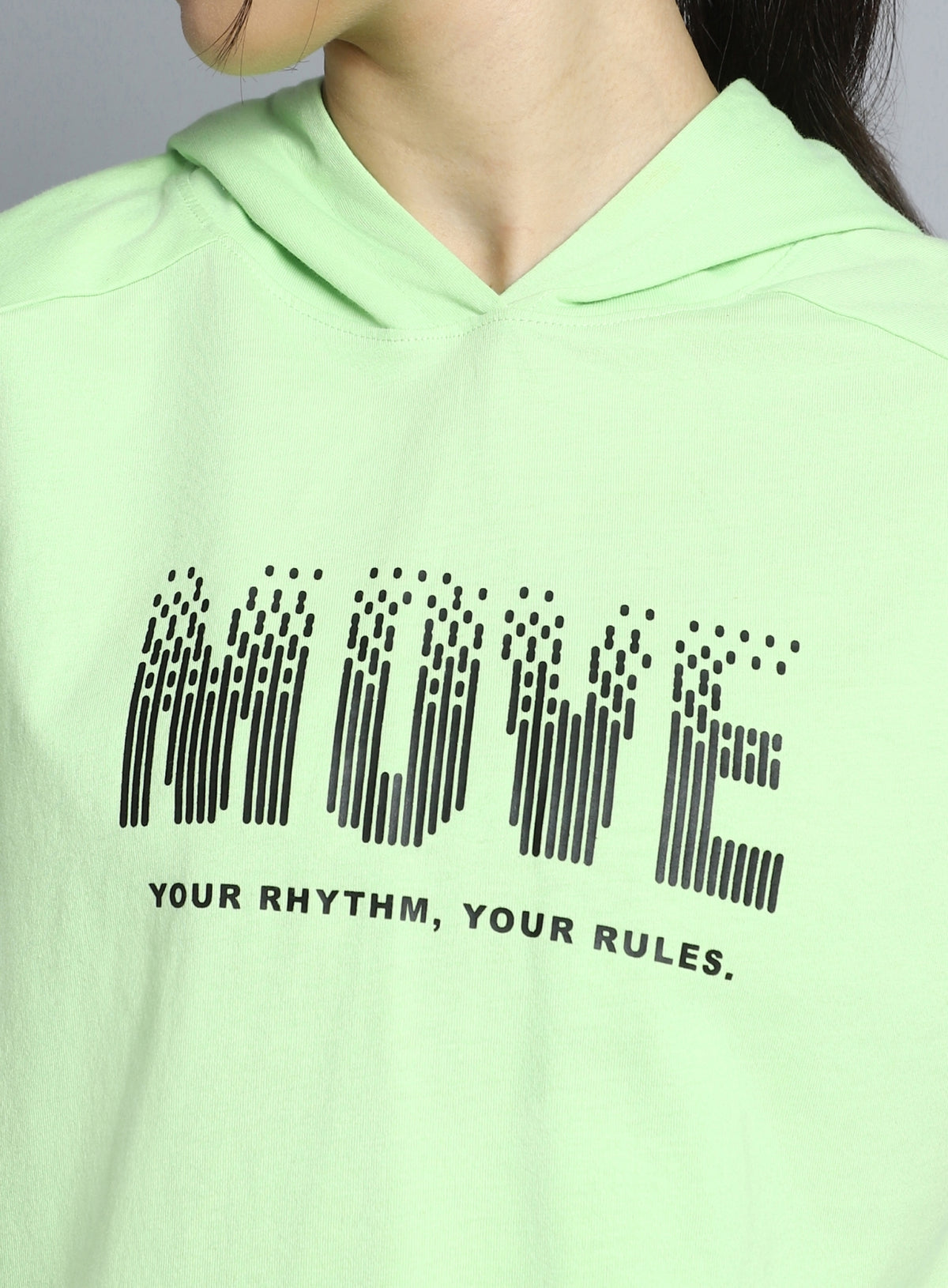 Women's Green Move it Boxy fit Hoodie Top