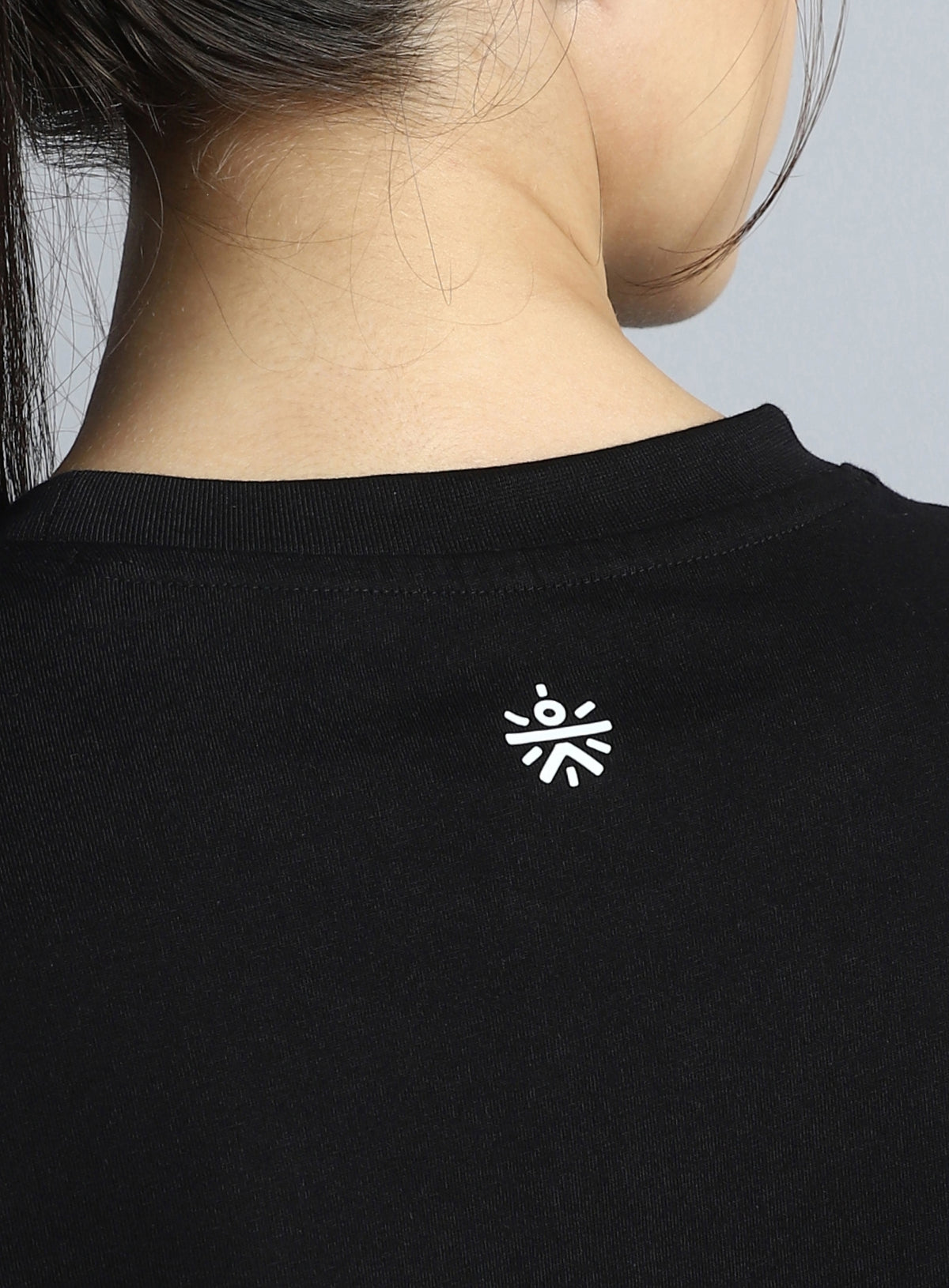 Women's Black Printed Oversized T-shirt