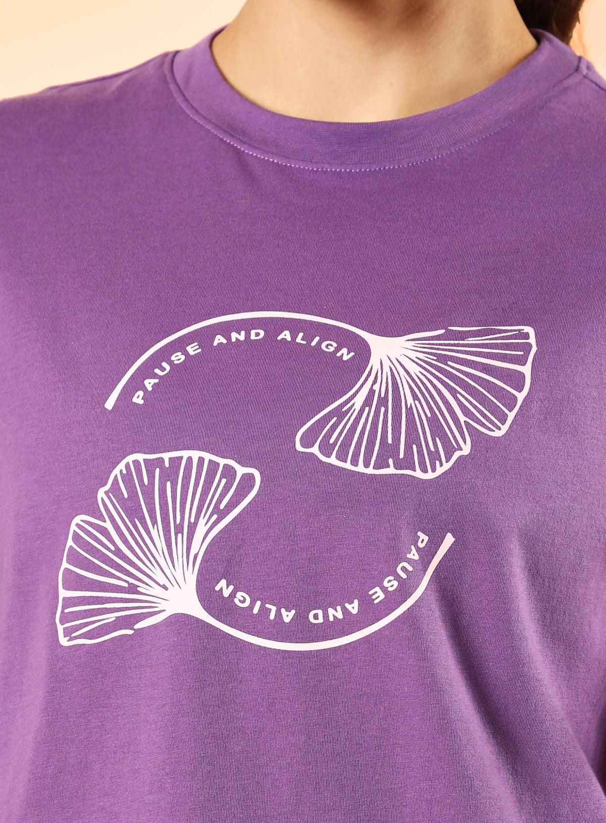 Women's Purple Pause and Align Printed T-shirt