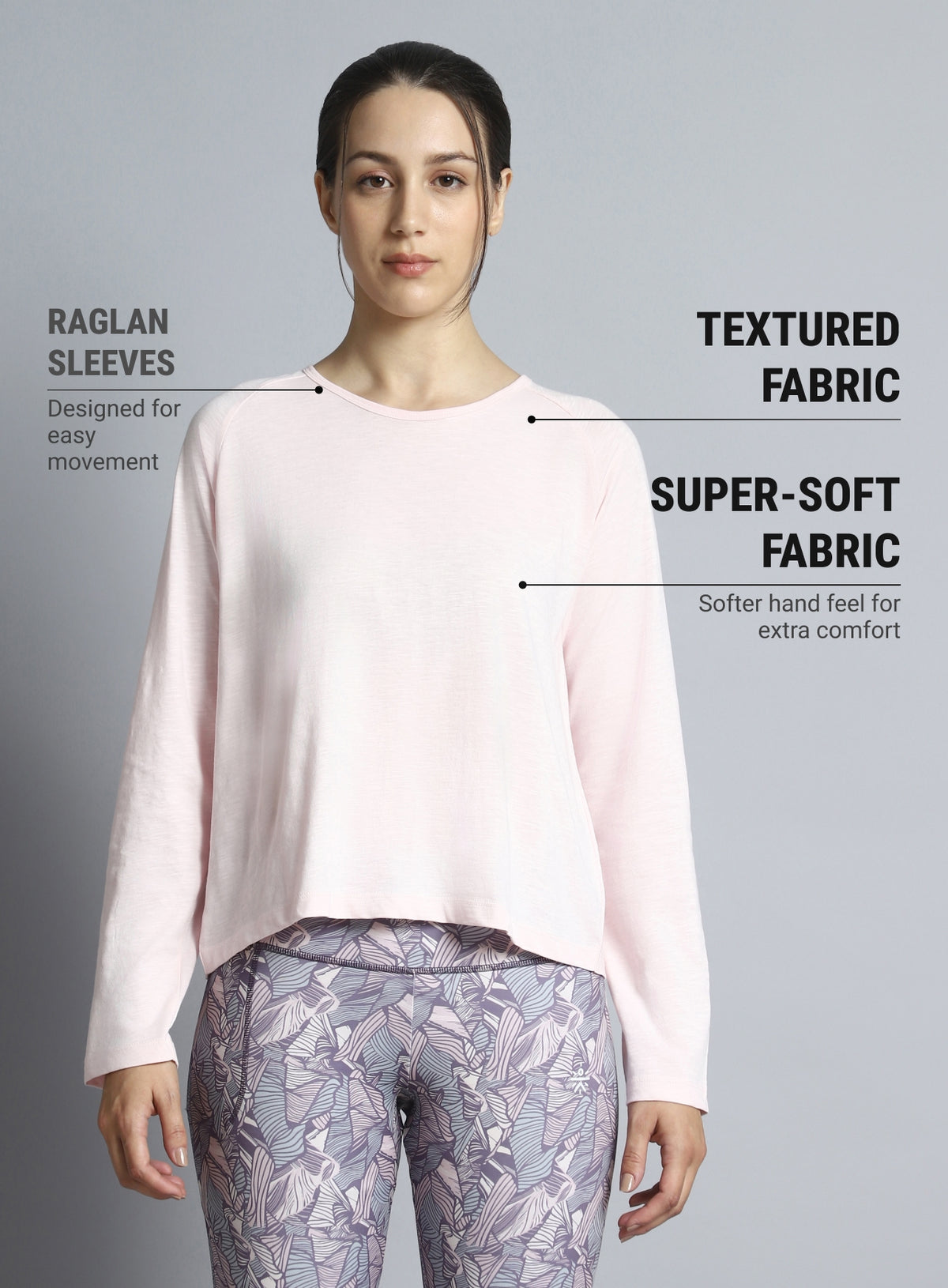 Women's Pink Yoga Flow Full Sleeve Top
