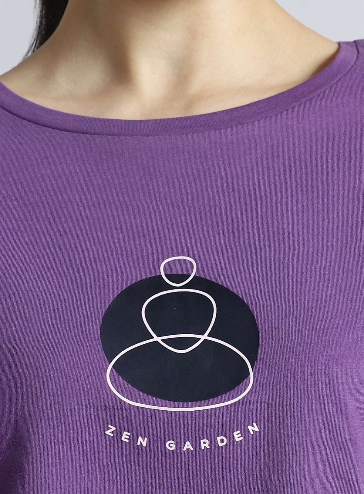 Women's Purple Yoga Harmony Graphic T-shirt