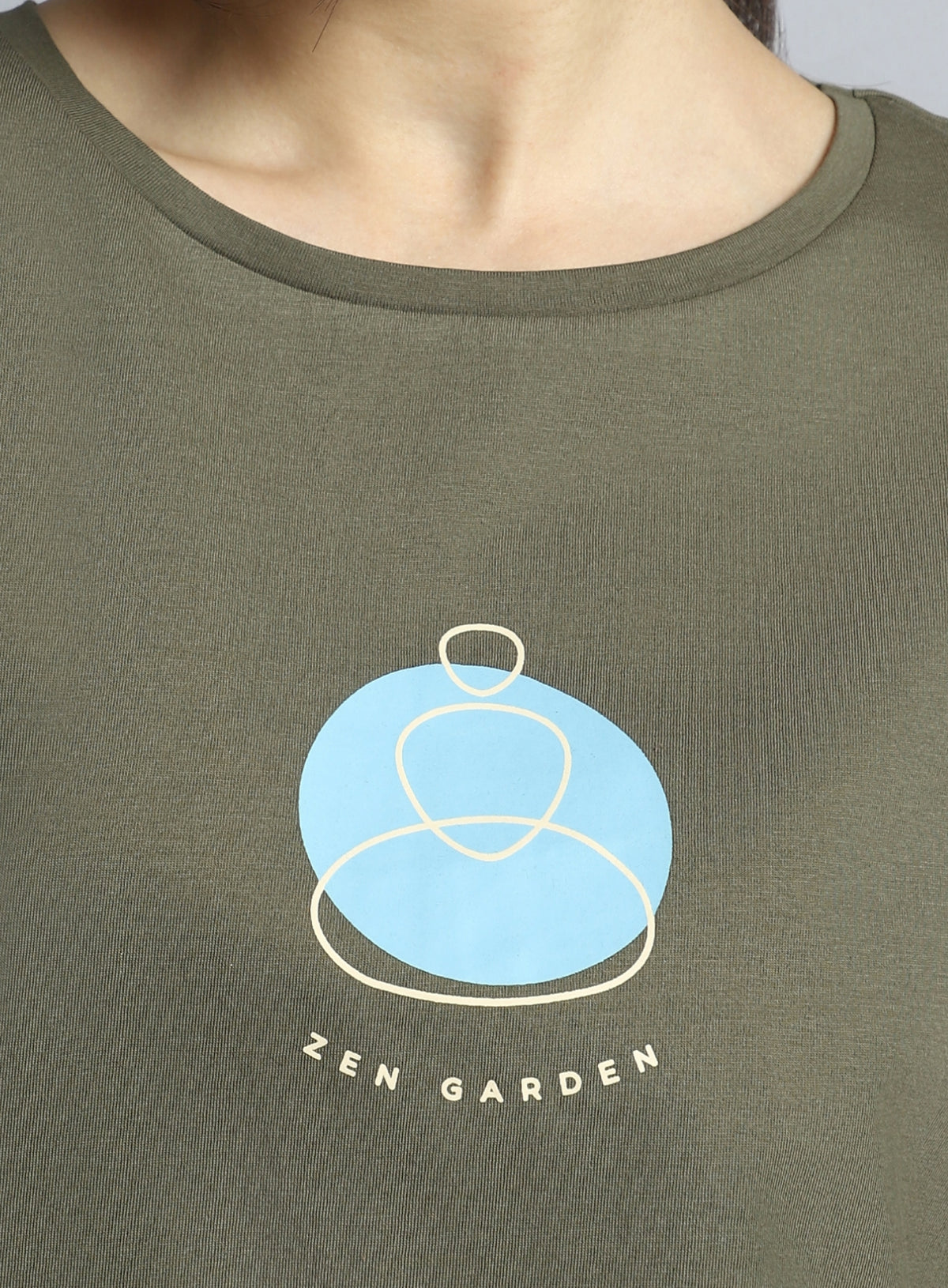 Women's Olive Yoga Harmony Graphic T-shirt