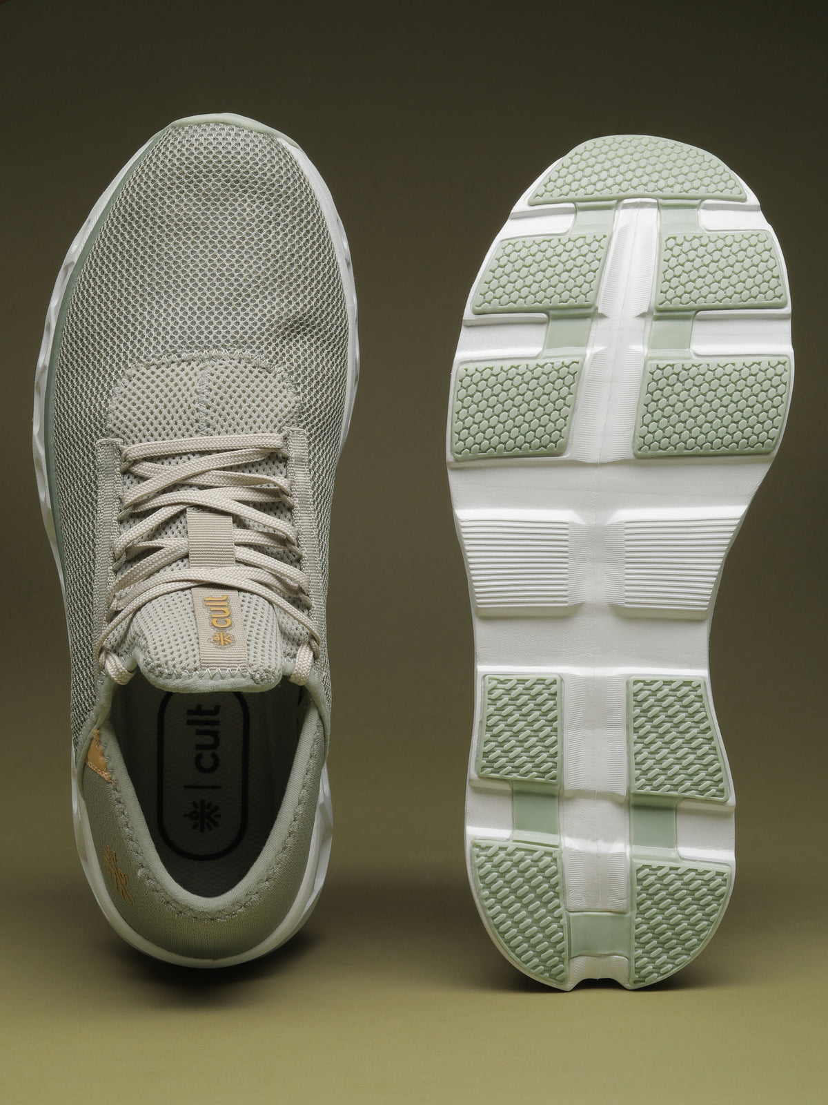 cult Men's Aeromesh Walking Shoes - Olive