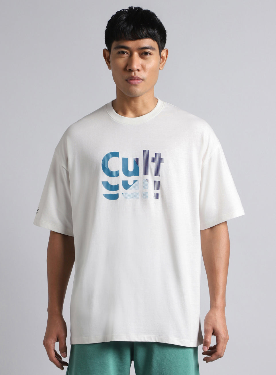 Men's White Cult Graphic Oversized Fit T-shirt