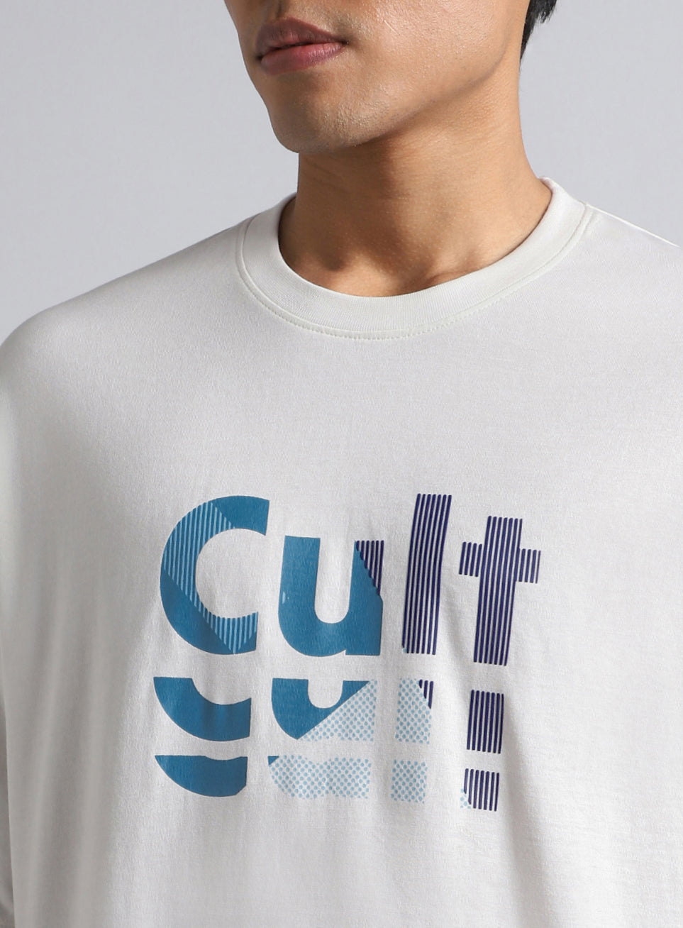 Men's White Cult Graphic Oversized Fit T-shirt