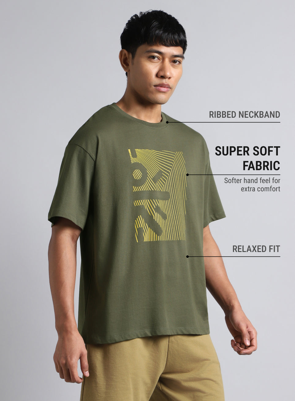 Men's Olive Cult Branding Graphic T-shirt
