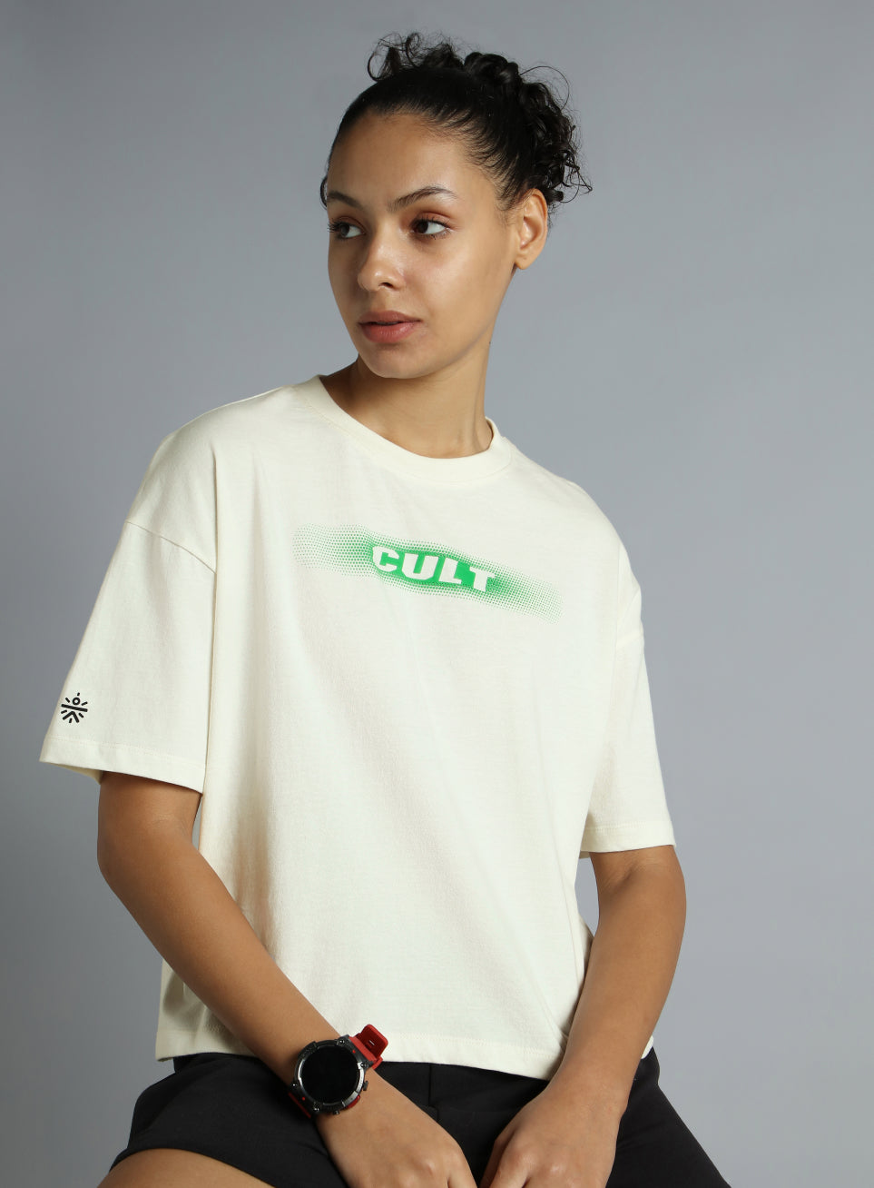 Women's White Branding Cropped T-shirt
