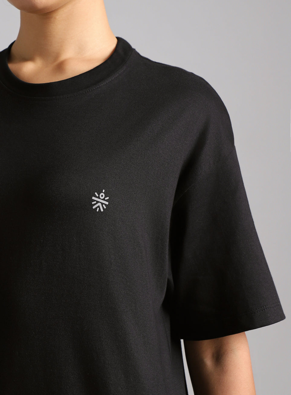 Women's Black Back Print Oversized Fit T-shirt