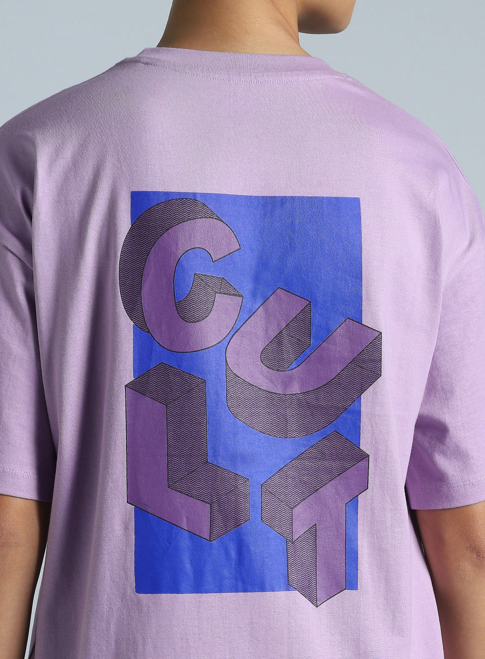 Women's Purple Back Print Relaxed Fit T-shirt