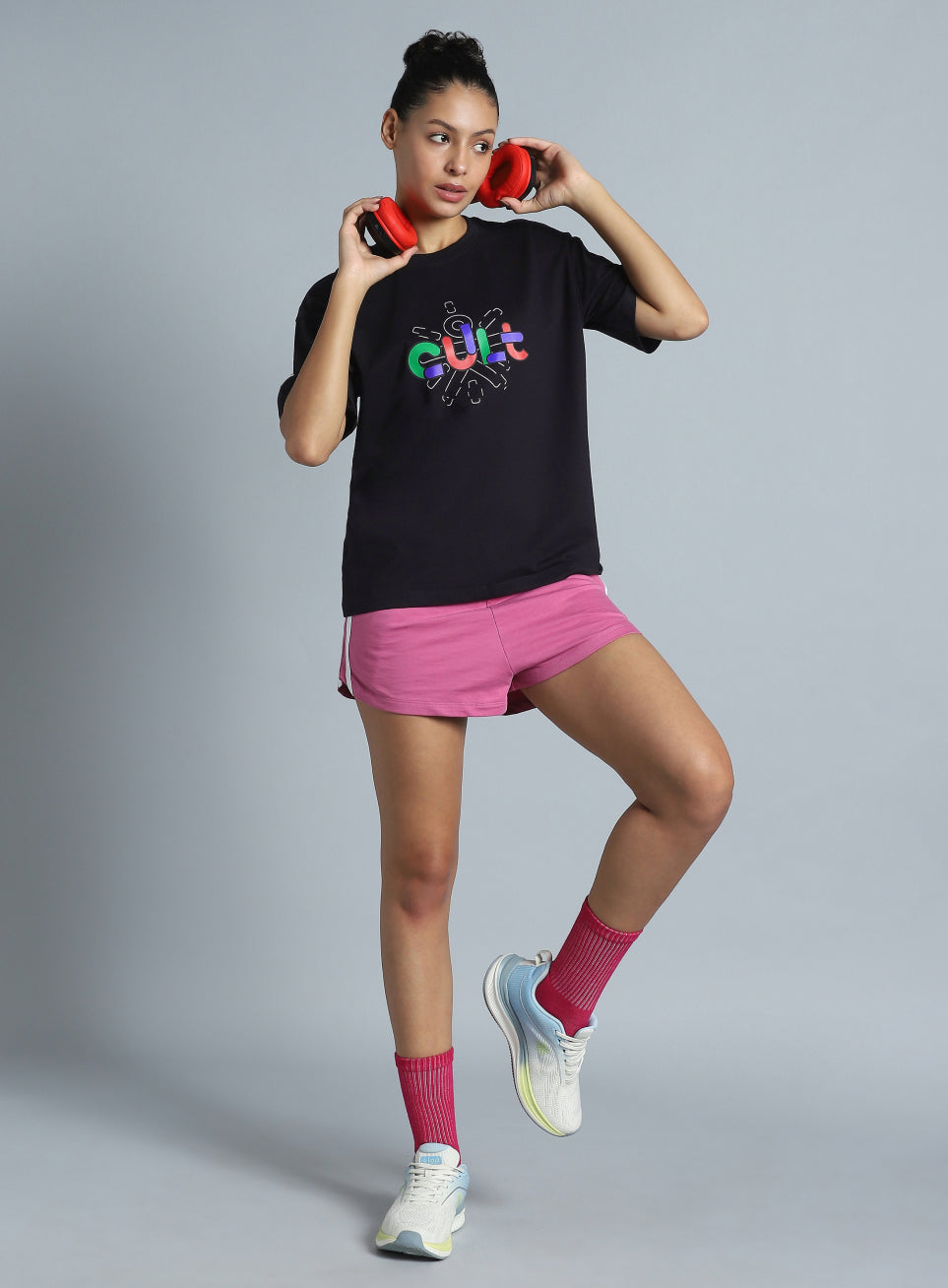 Women's Black Brand Carrier Relaxed Fit T-shirt