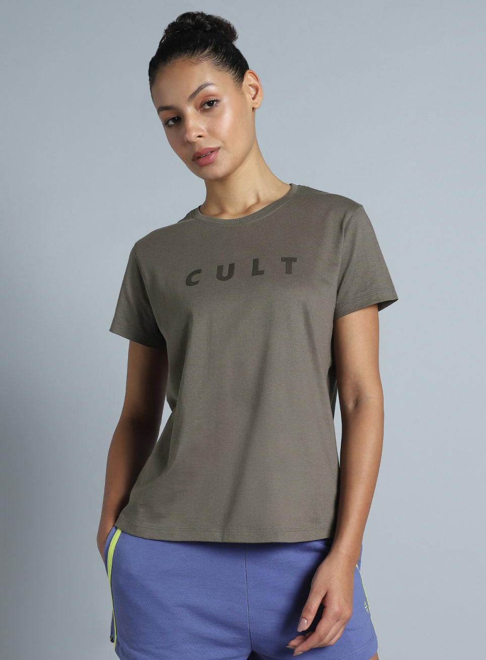 Women's Dark Grey Cult Printed T-shirt